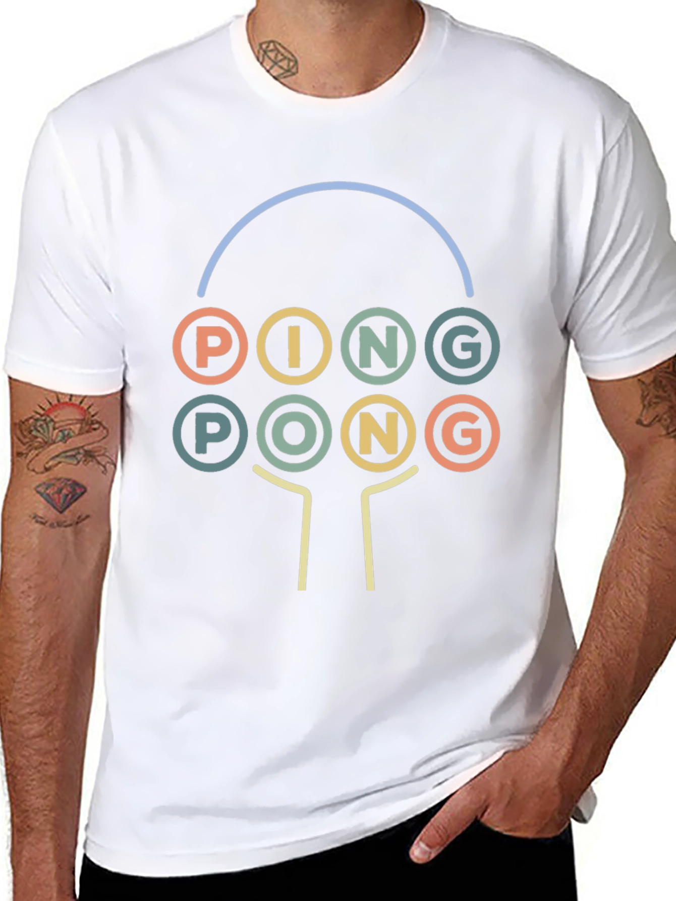 Retro Ping Pong Graphic Tee - Unique Sportswear