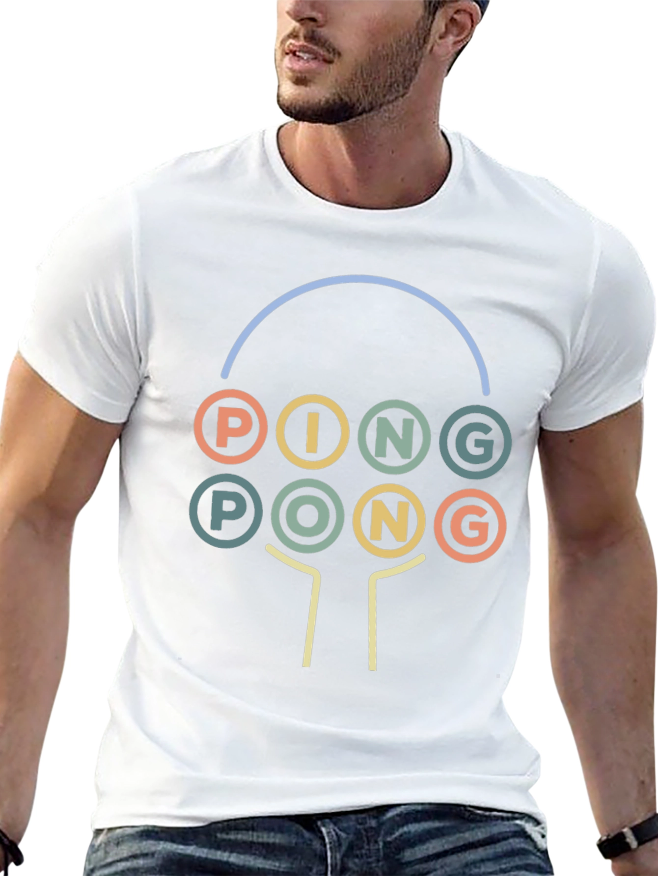 Retro Ping Pong Graphic Tee - Unique Sportswear