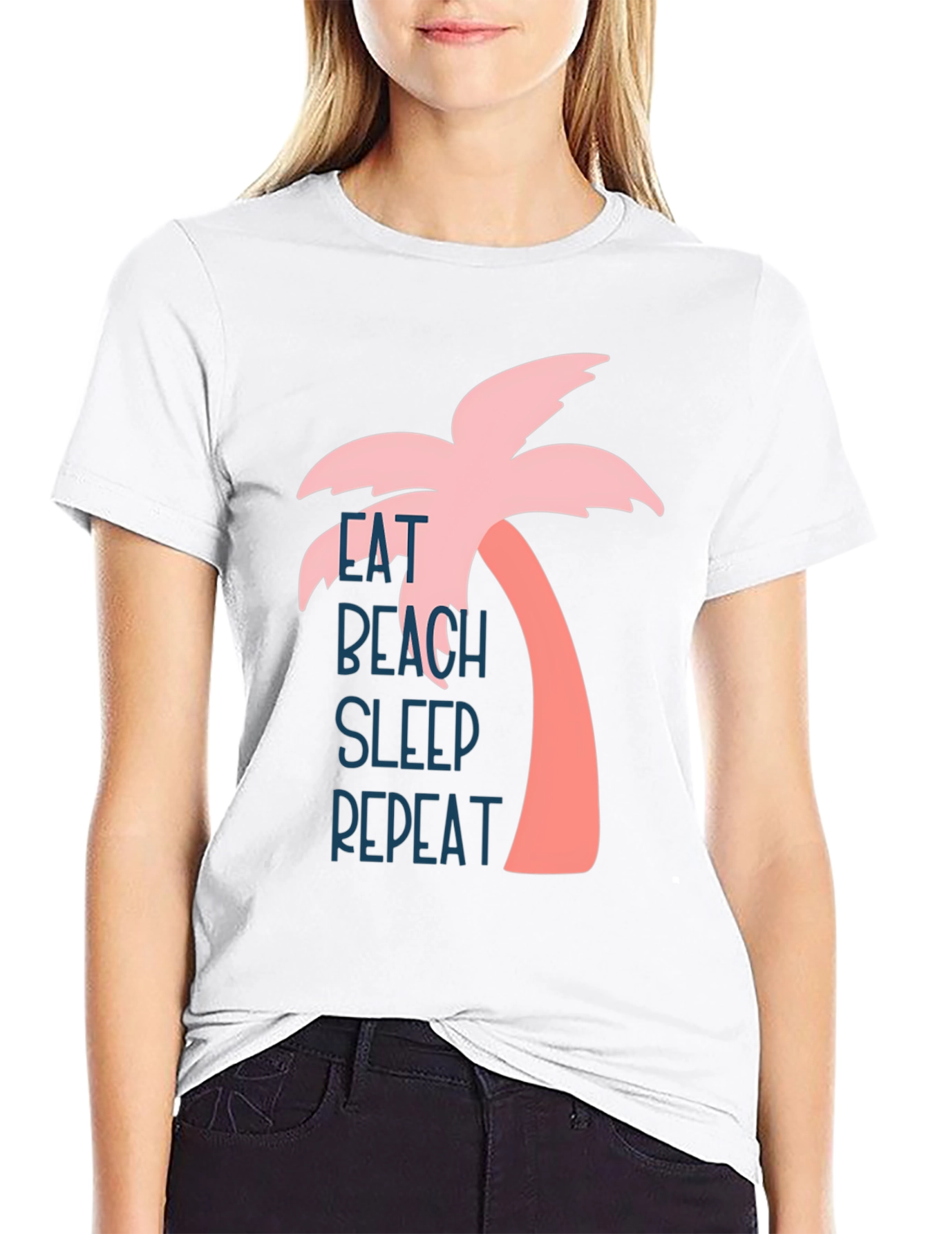 Eat Beach Sleep Repeat Palm Tree Graphic Tee