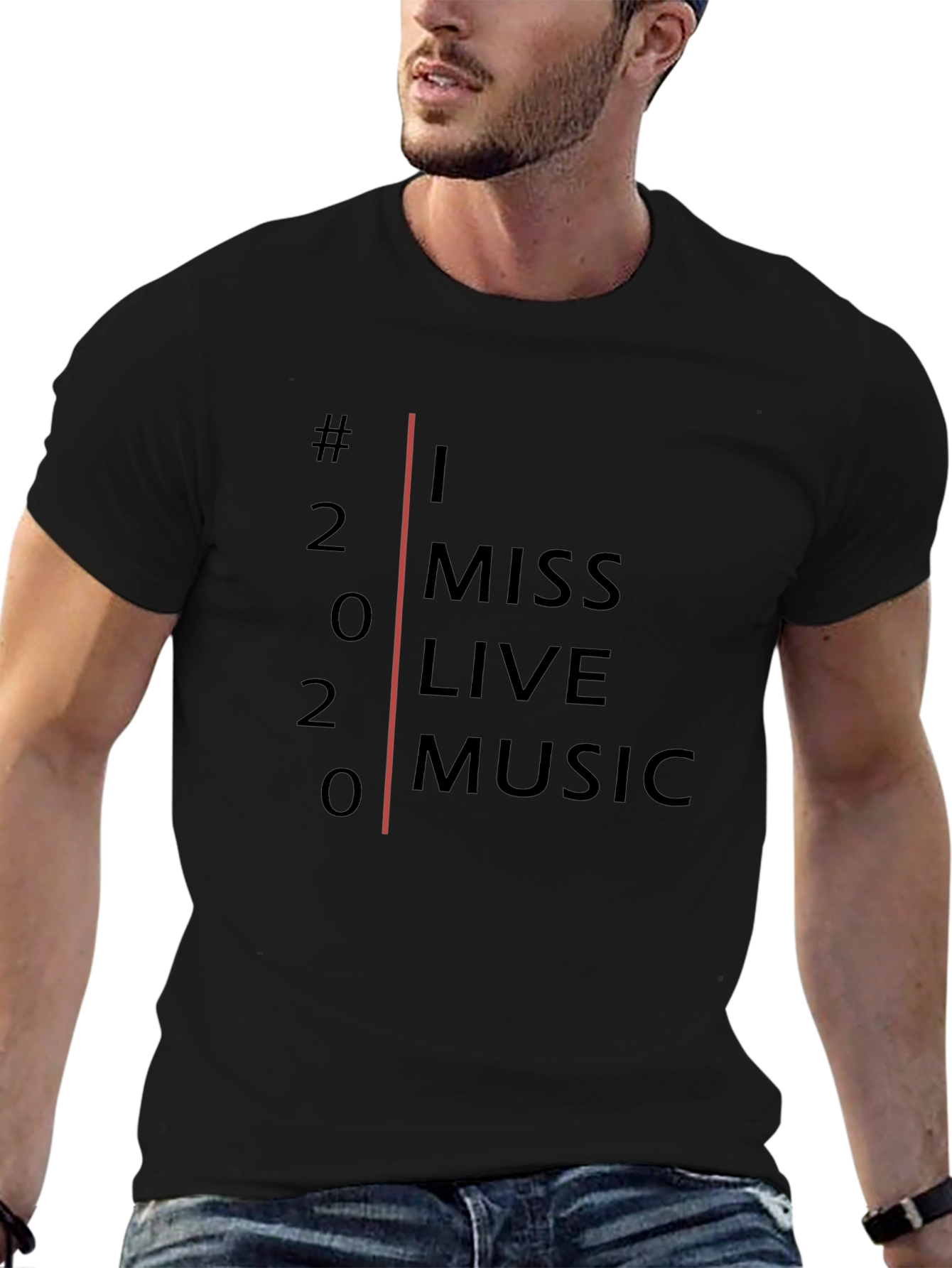 I Miss Live Music Black T-Shirt