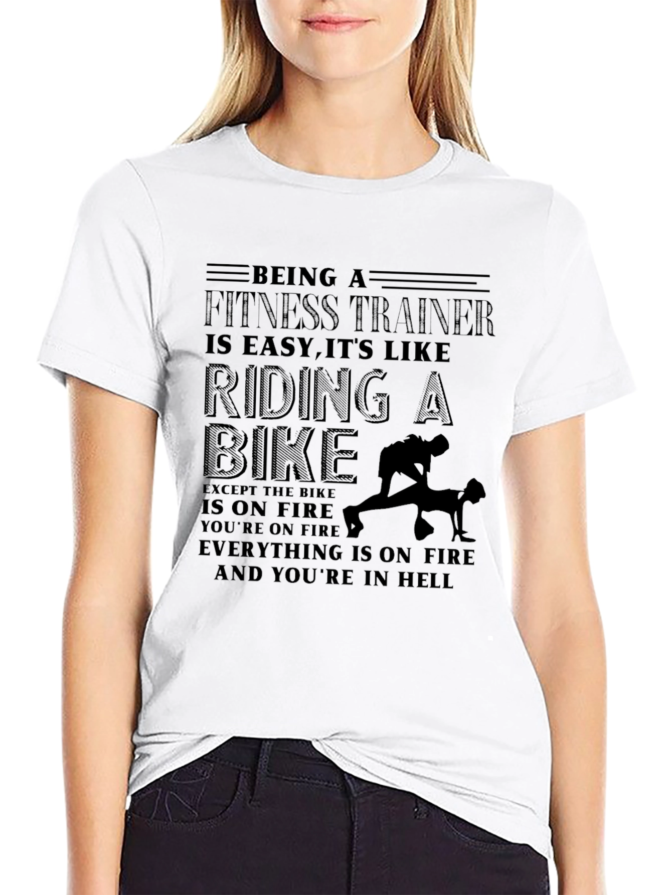Fitness Trainer Hell Bike Graphic Tee