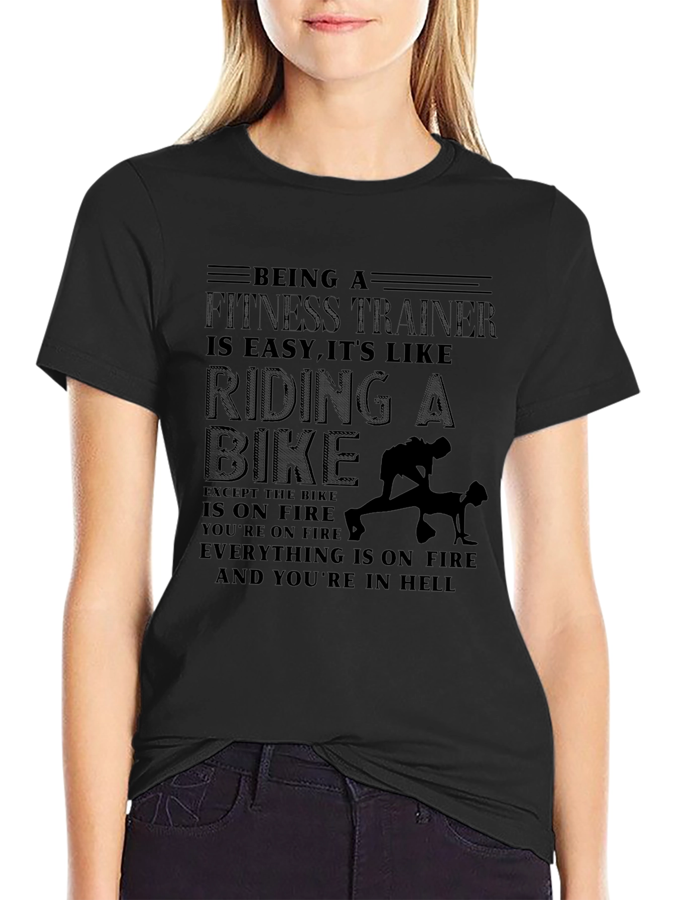 Fitness Trainer Hell Bike Graphic Tee