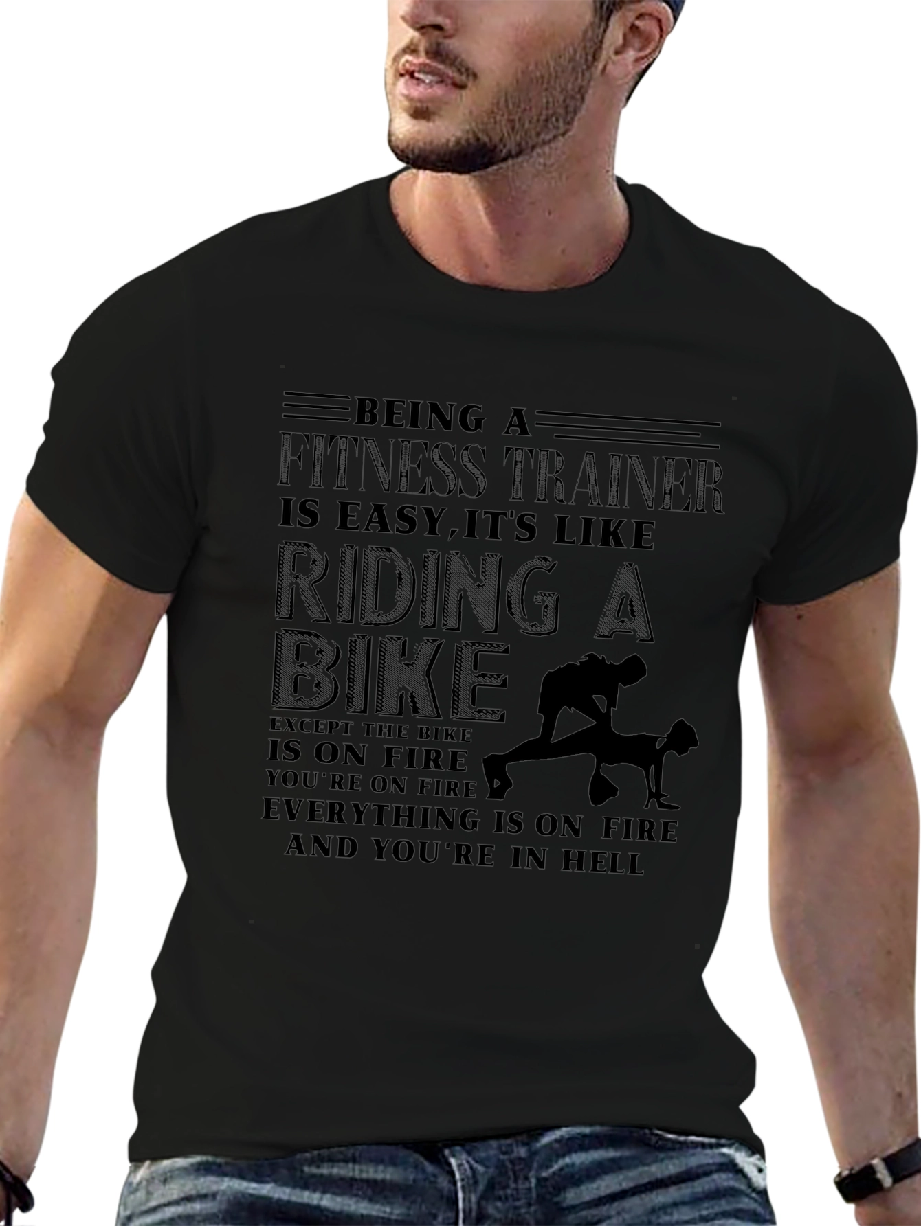 Fitness Trainer Hell Bike Graphic Tee