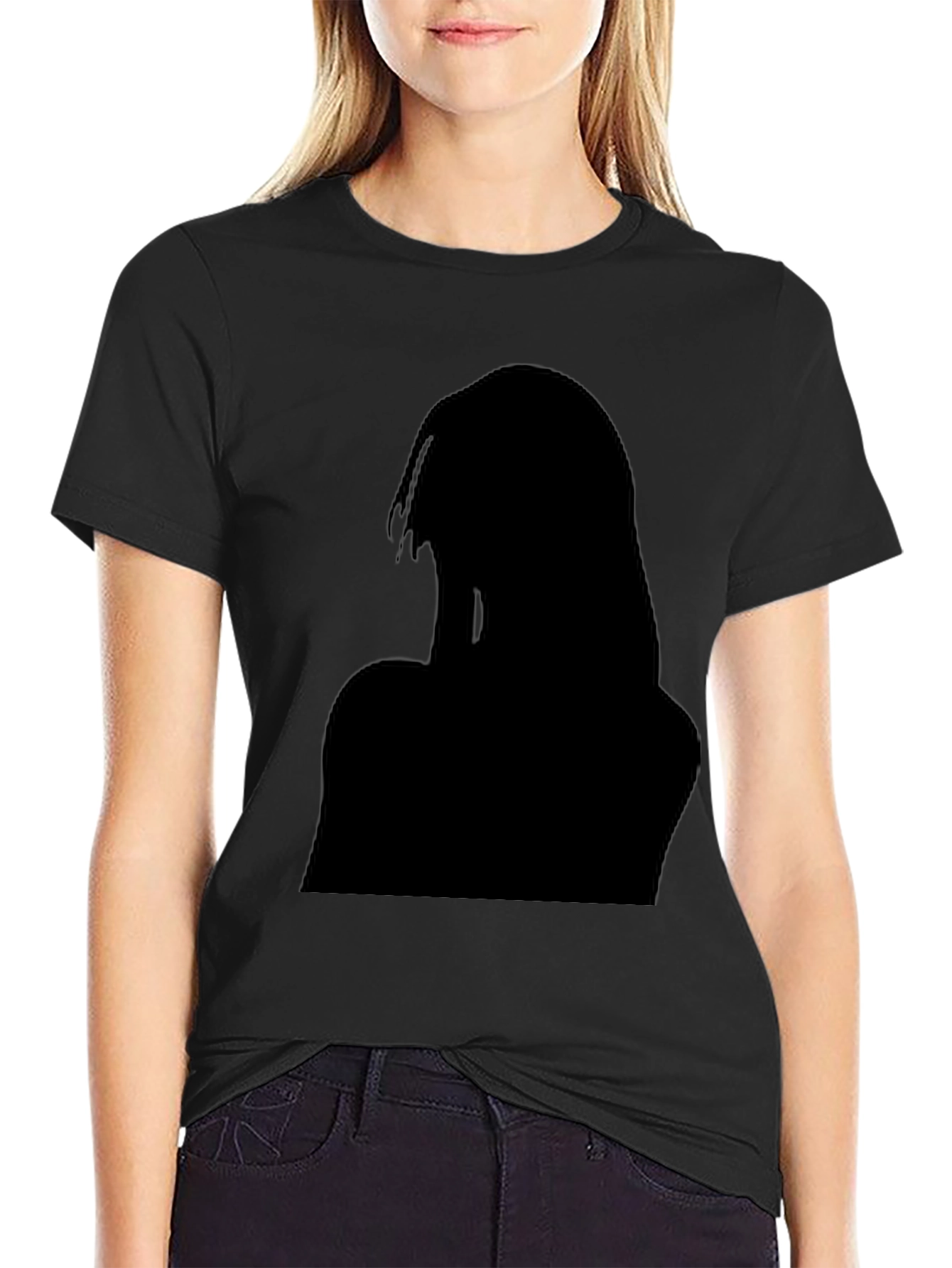 Black Graphic Tee - Silhouette Design