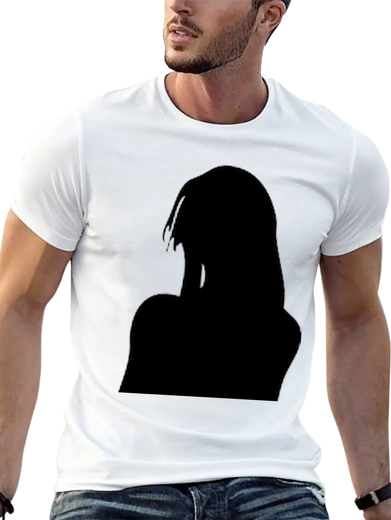 Black Graphic Tee - Silhouette Design
