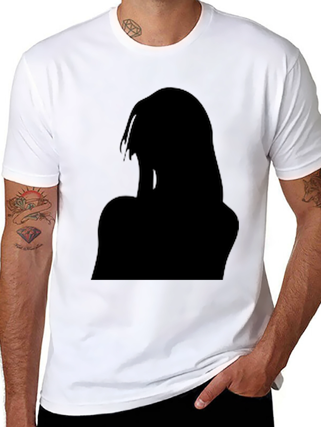 Black Graphic Tee - Silhouette Design