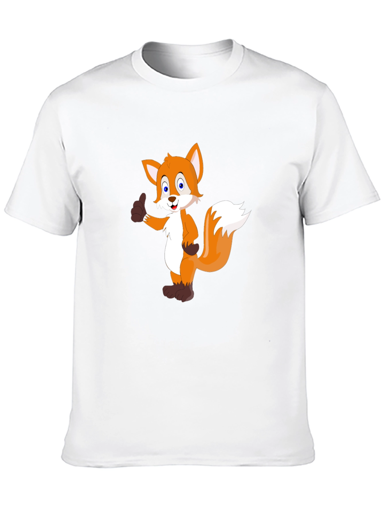 Cartoon Fox Graphic Black T-Shirt
