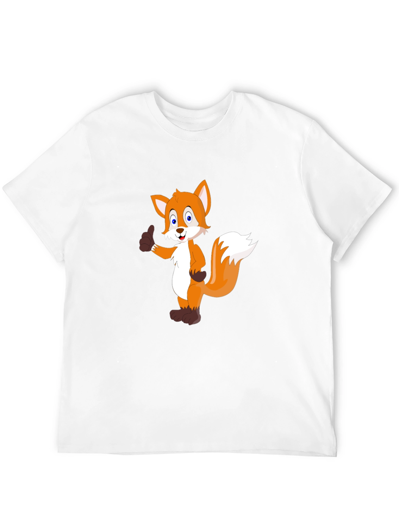Cartoon Fox Graphic Black T-Shirt