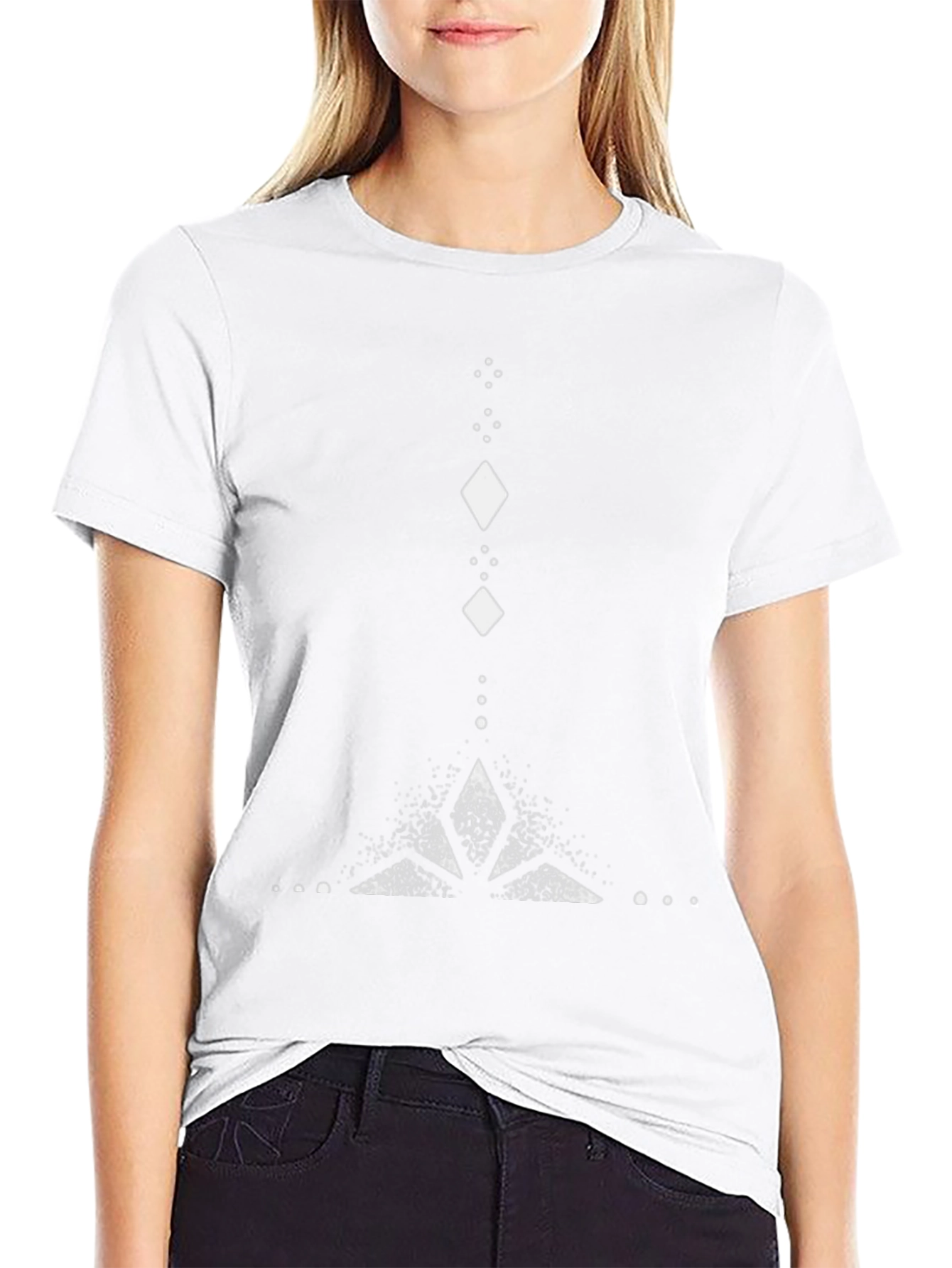 Geometric Diamond Print Black T-Shirt