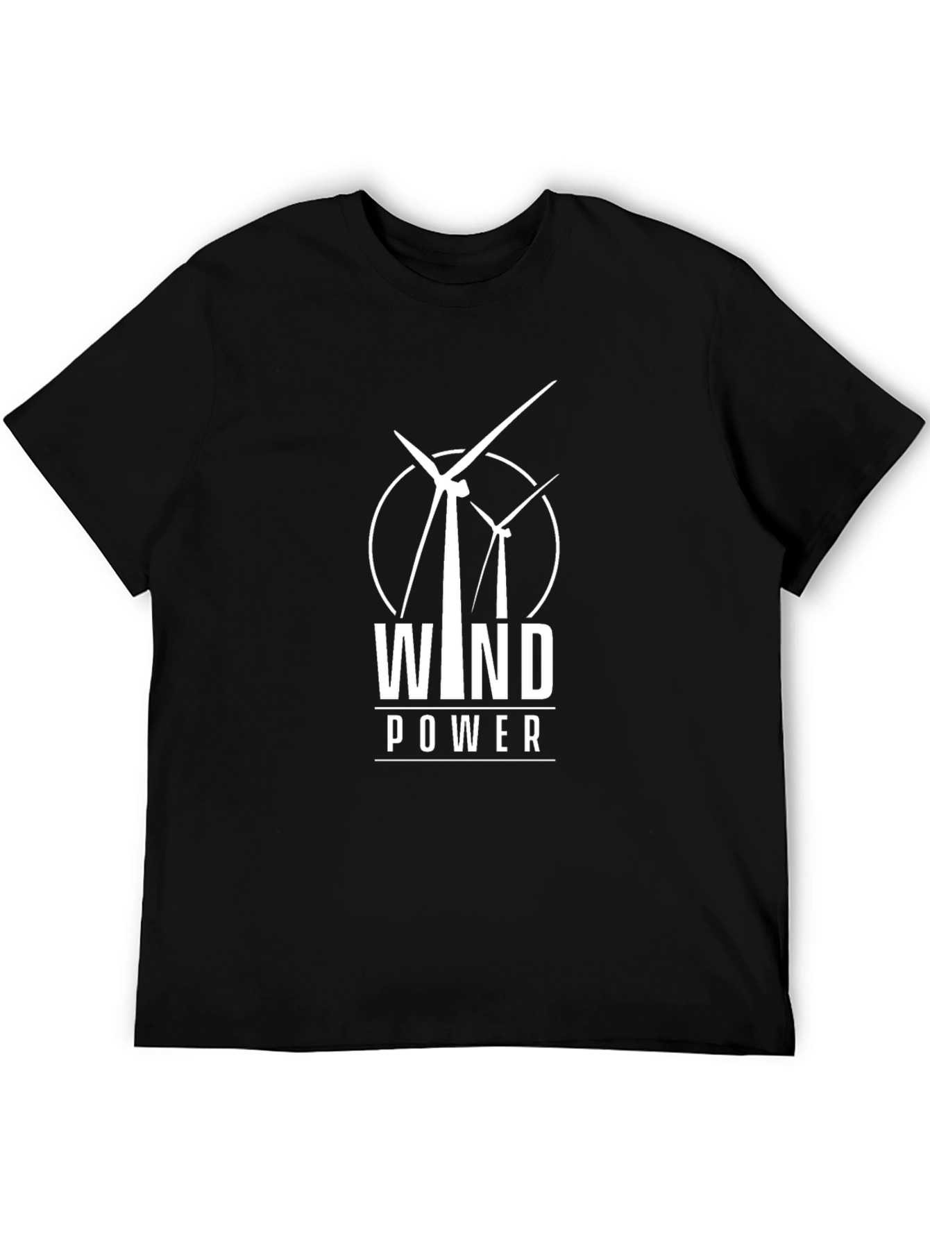 Wind Power T-Shirt - Black Eco-Friendly Design