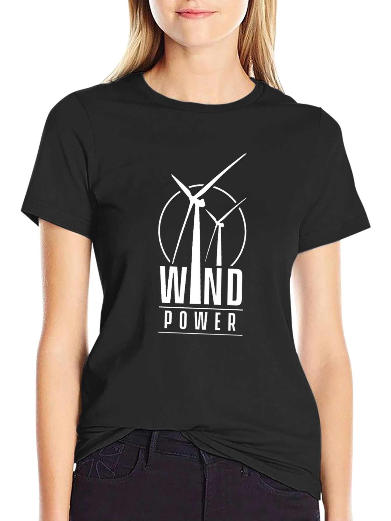 Wind Power T-Shirt - Black Eco-Friendly Design