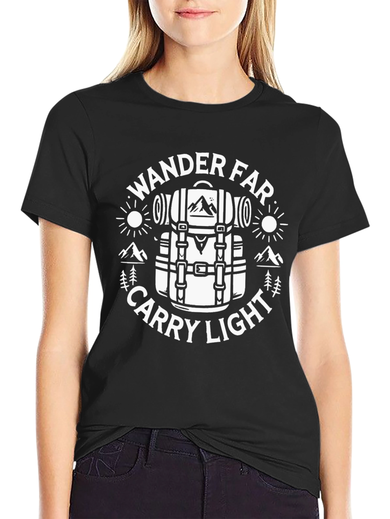 Wander Far Carry Light Black Graphic Tee