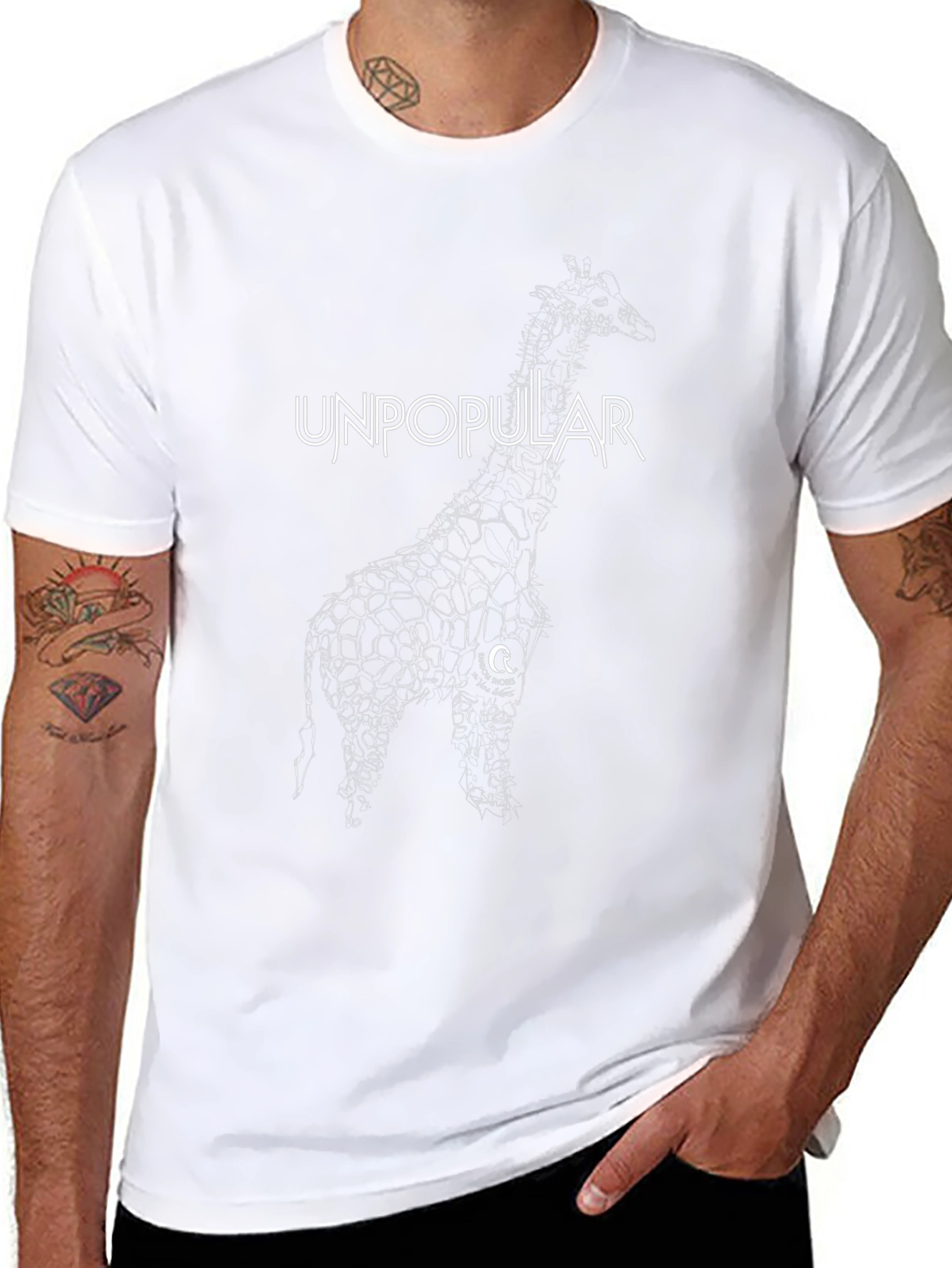 Unpopular Giraffe Black Graphic Tee