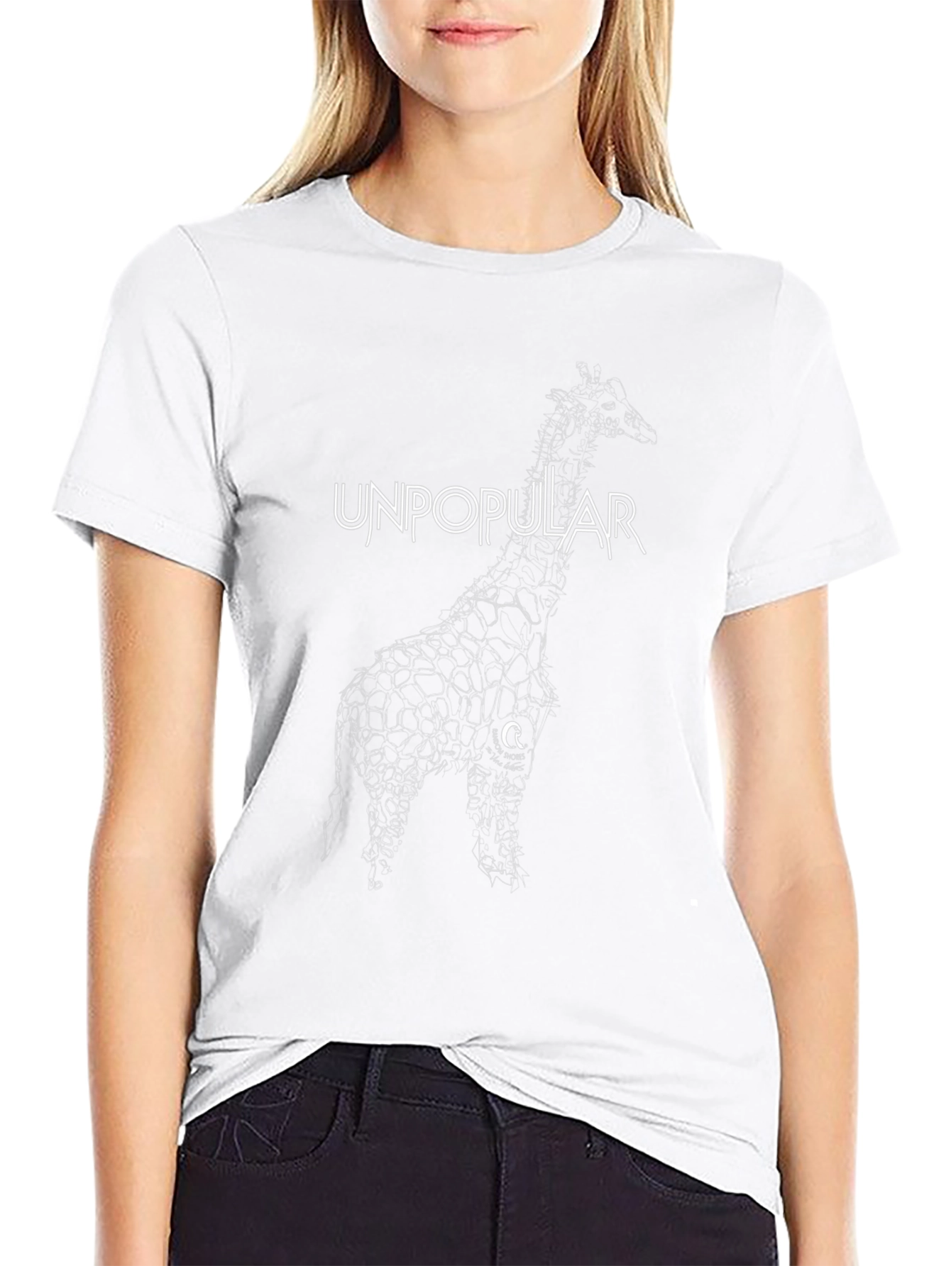 Unpopular Giraffe Black Graphic Tee