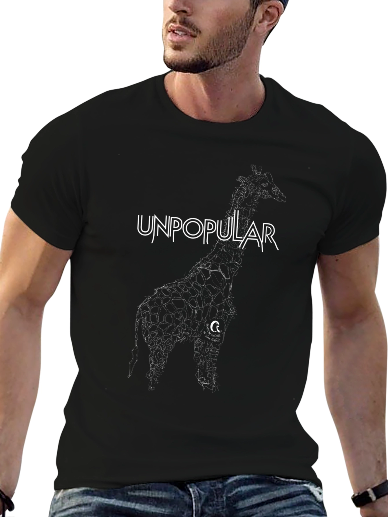 Unpopular Giraffe Black Graphic Tee