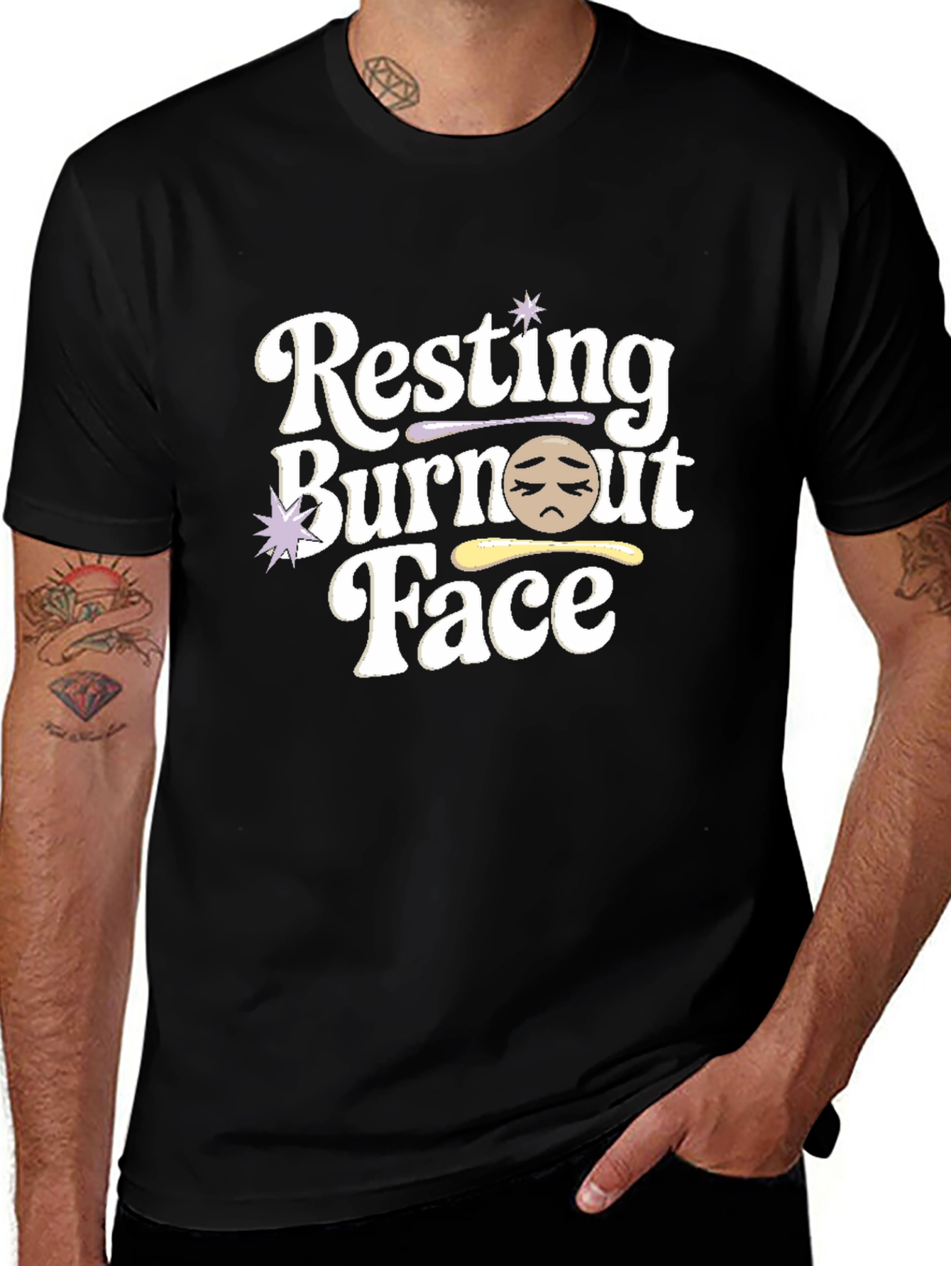 Resting Burnout Face Graphic Tee - Unisex