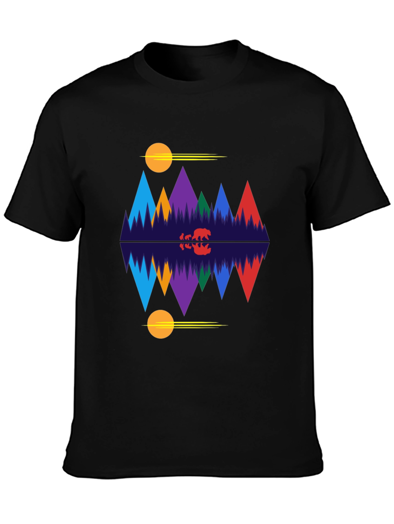 Mountain Scene Graphic Tee - Black
