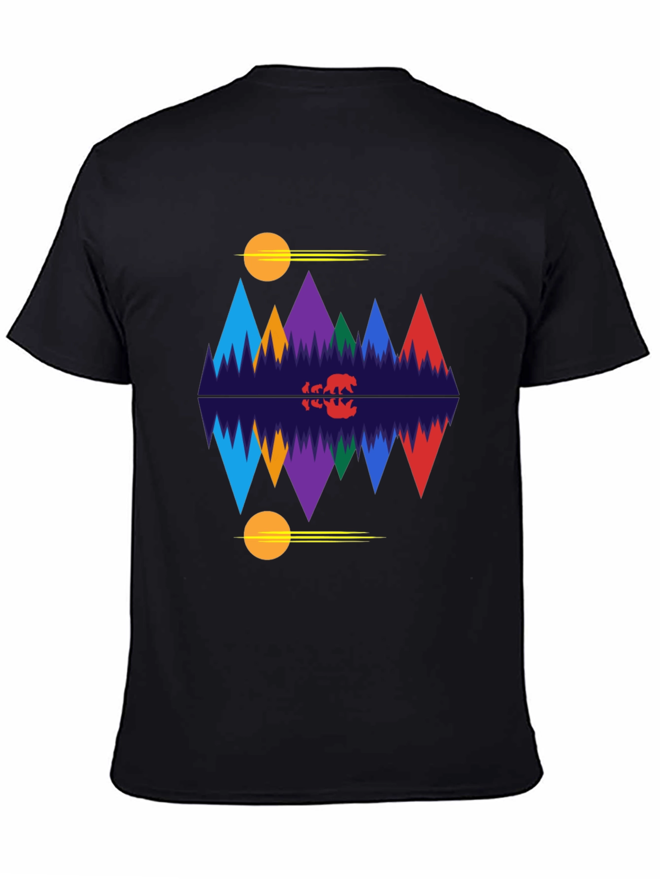 Mountain Scene Graphic Tee - Black