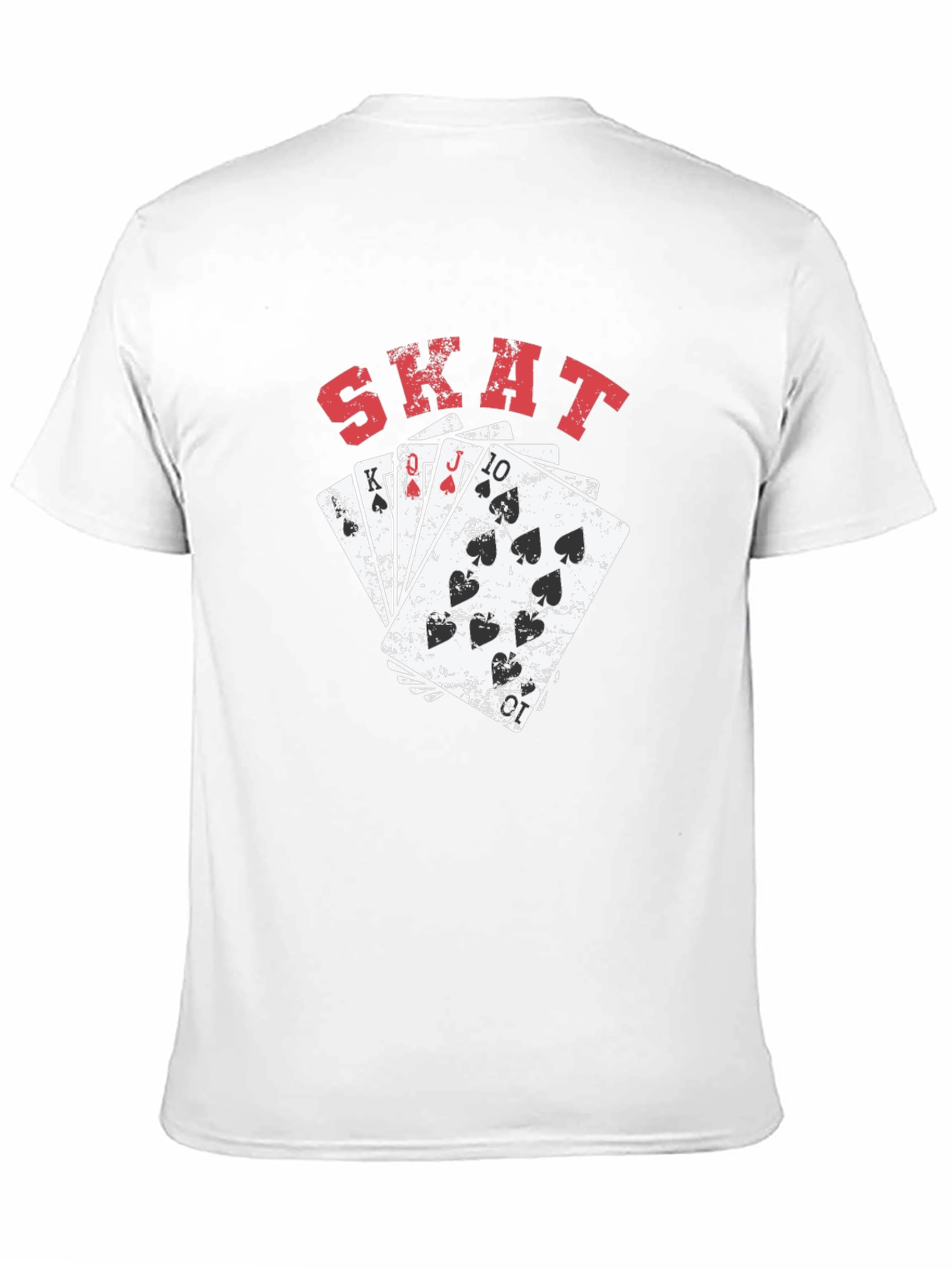 Skat Card Game Graphic Tee - Black Casual T-Shirt