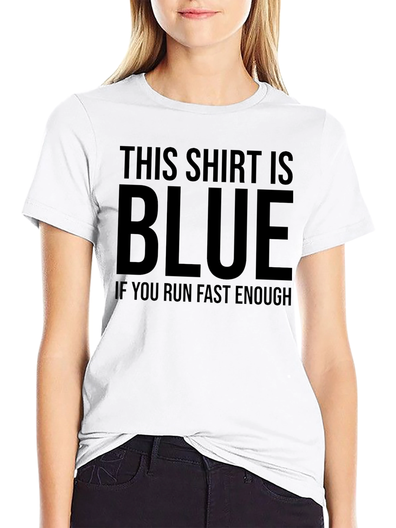 Humorous Blue Graphic T-Shirt