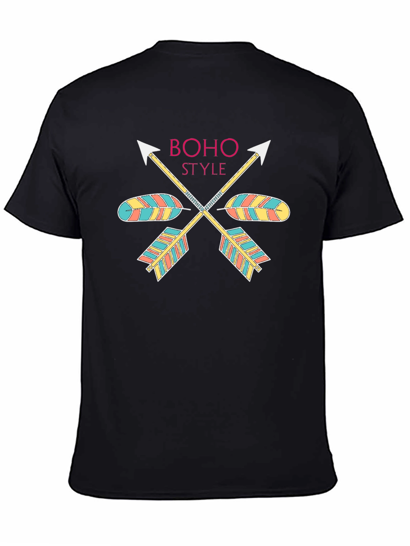 Boho Style Arrow Graphic Black T-Shirt