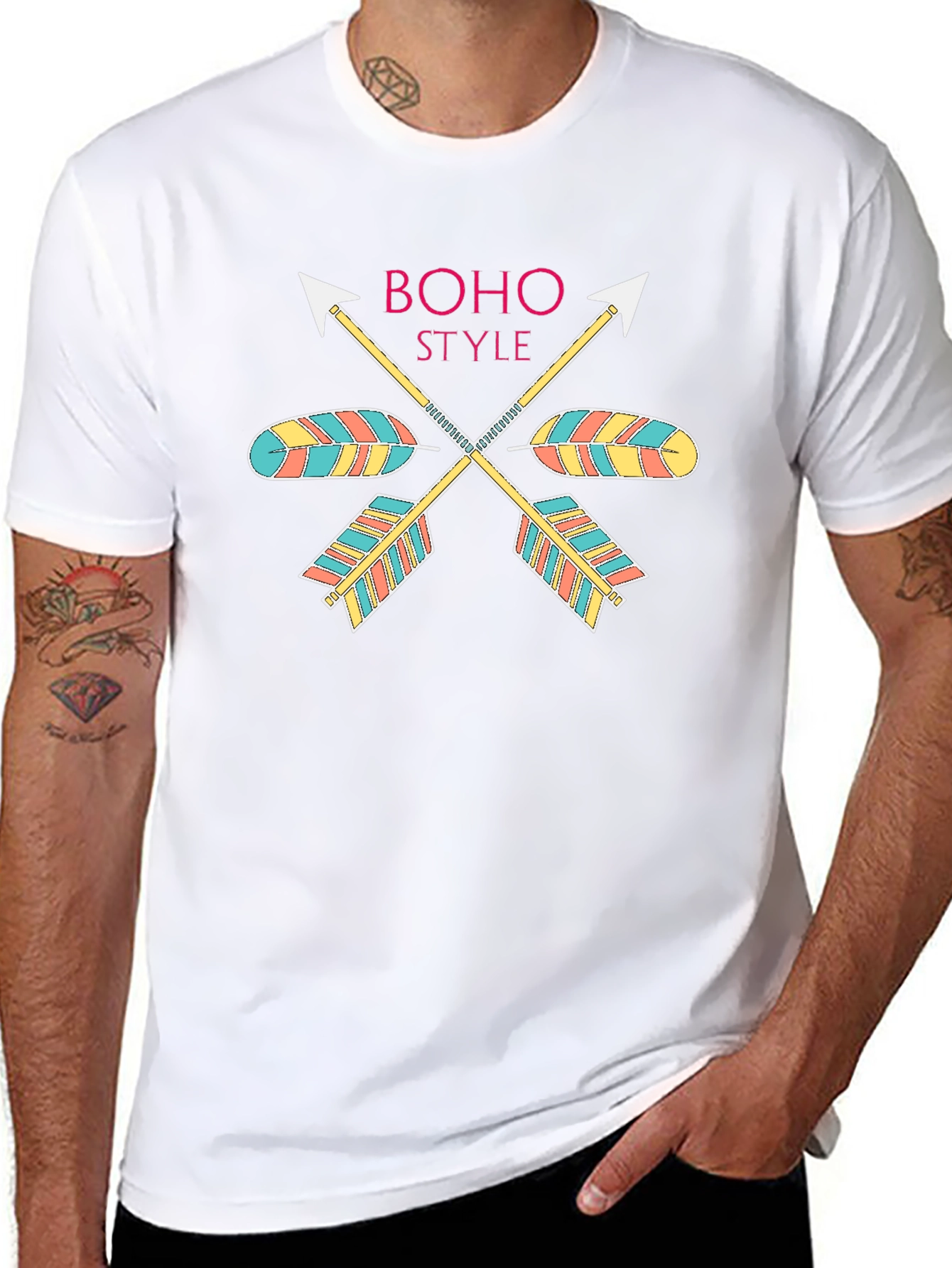 Boho Style Arrow Graphic Black T-Shirt