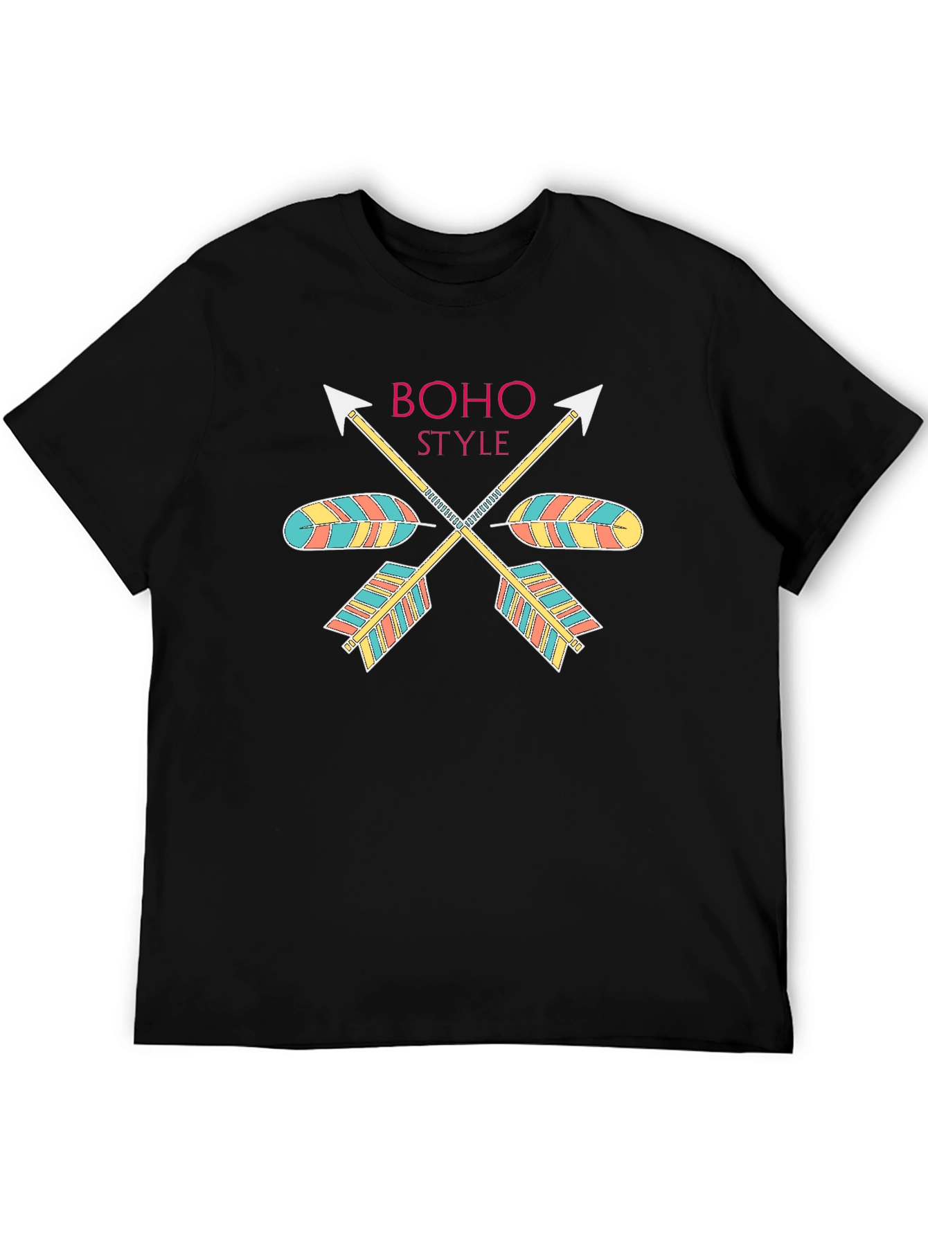Boho Style Arrow Graphic Black T-Shirt