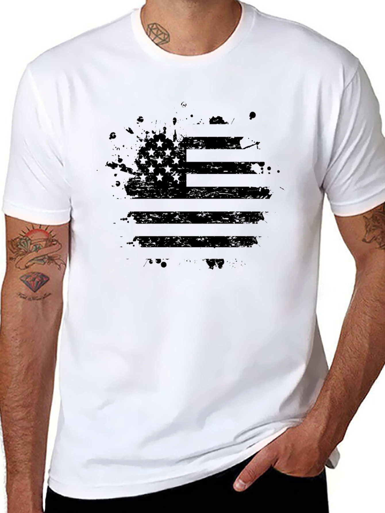 Distressed American Flag Graphic T-Shirt