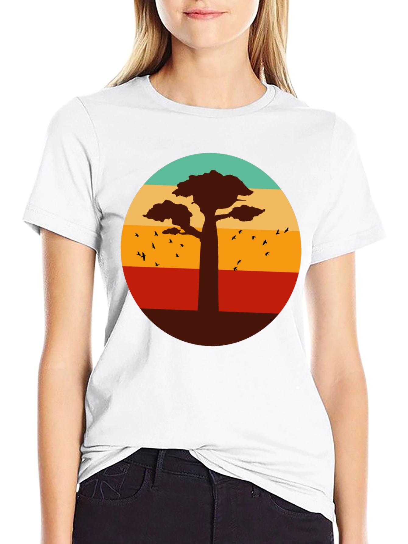 Retro Baobab Tree Graphic T-Shirt