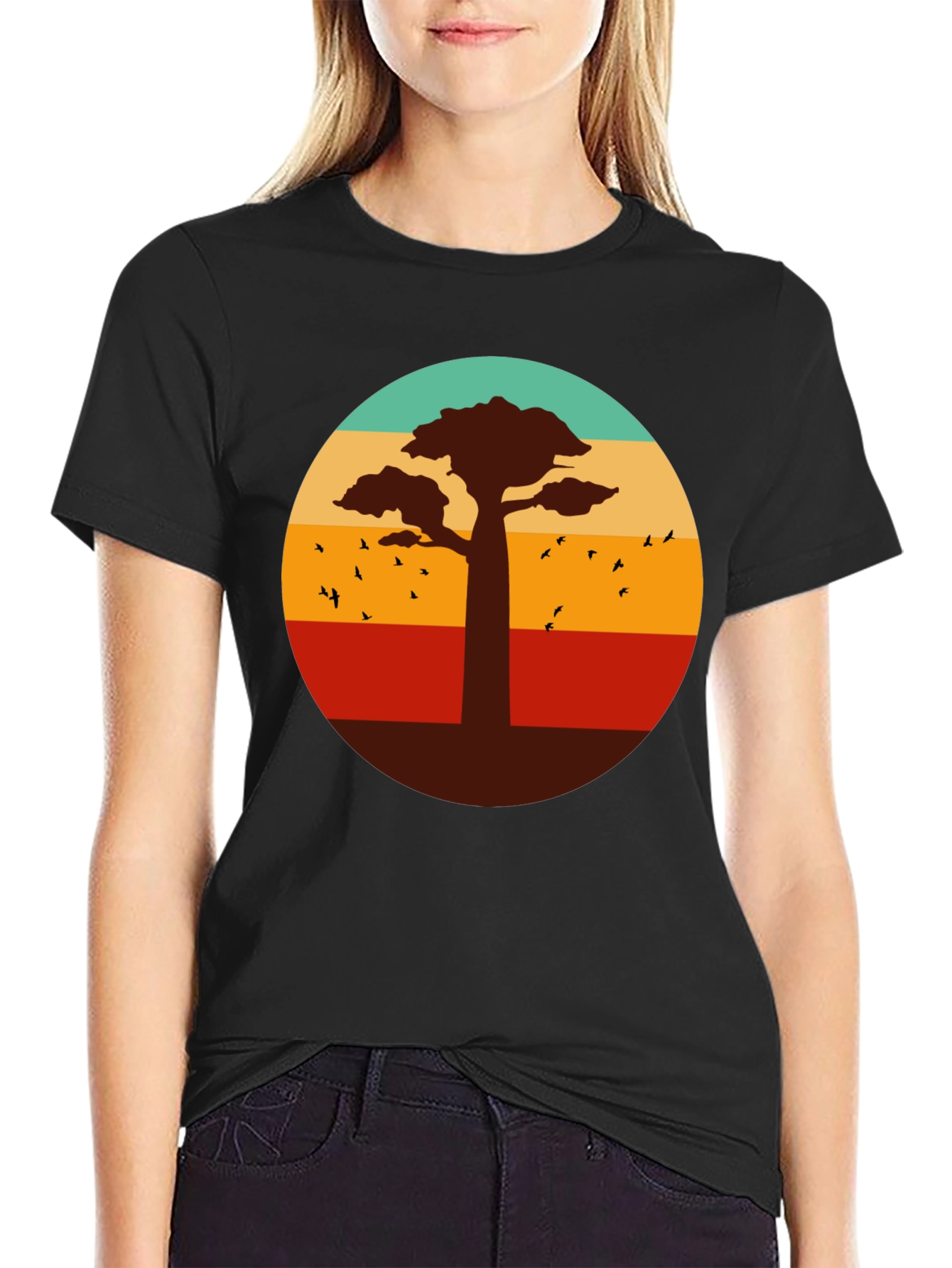 Retro Baobab Tree Graphic T-Shirt