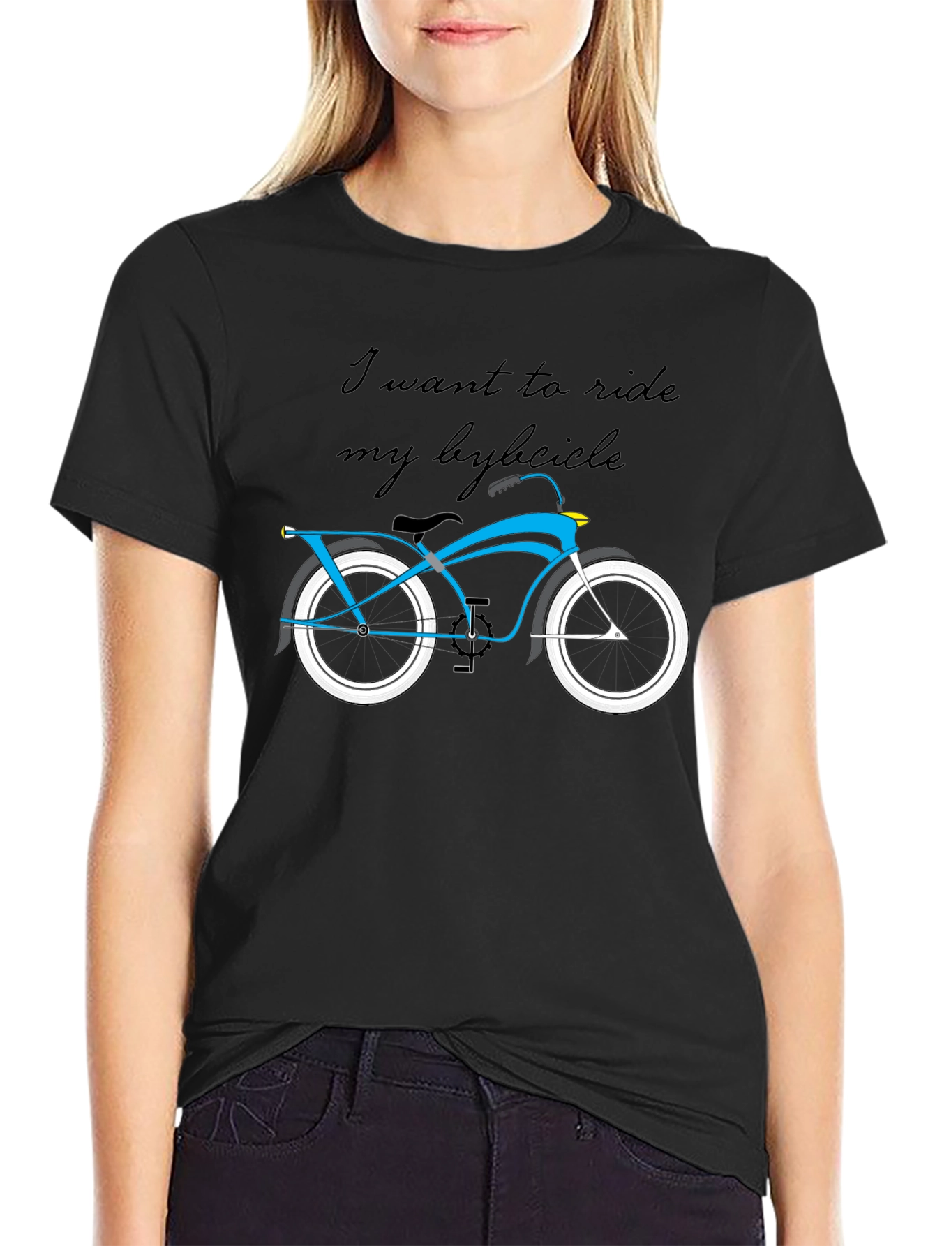 Ride Bicycle Graphic Black T-Shirt