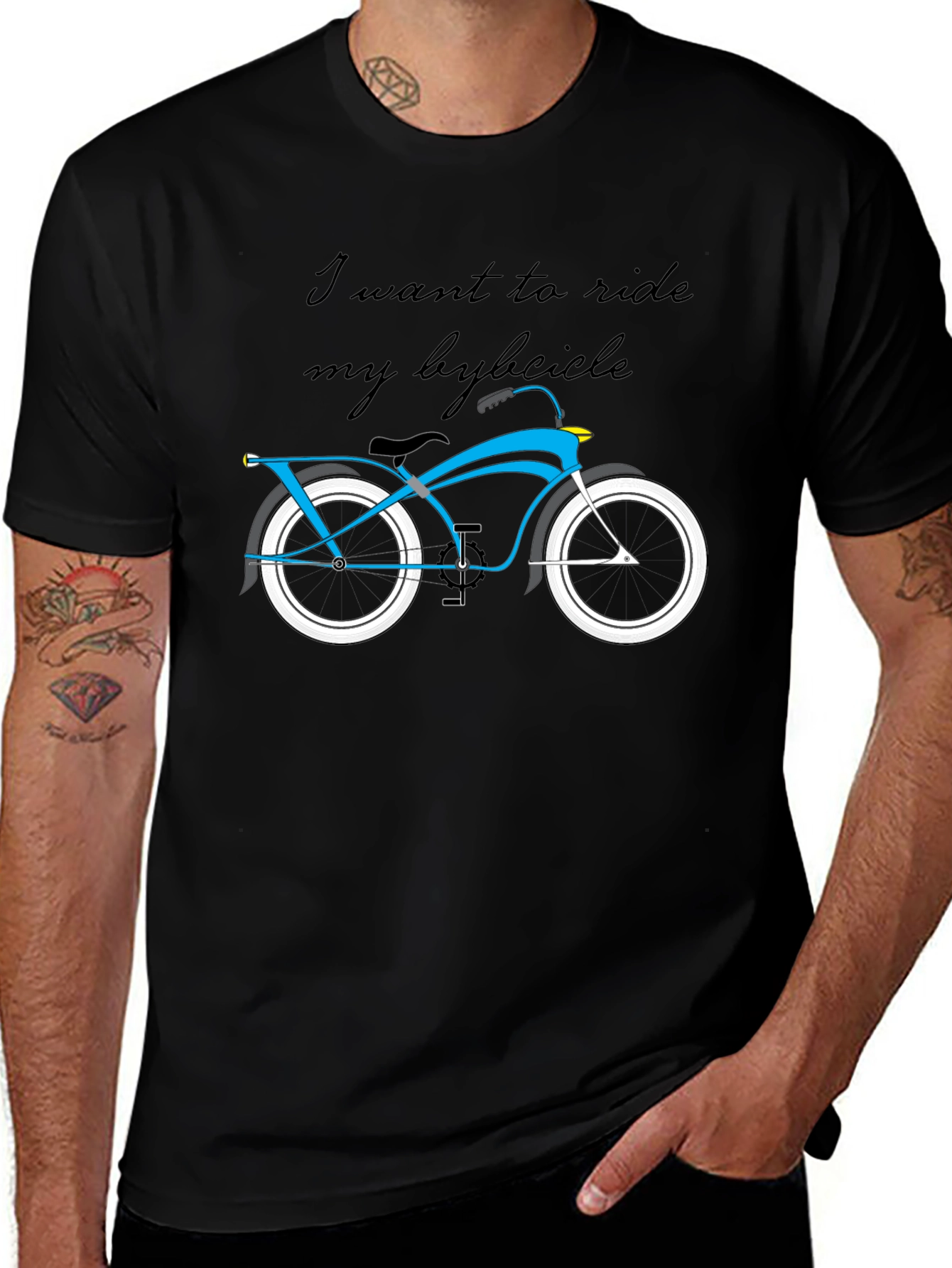 Ride Bicycle Graphic Black T-Shirt