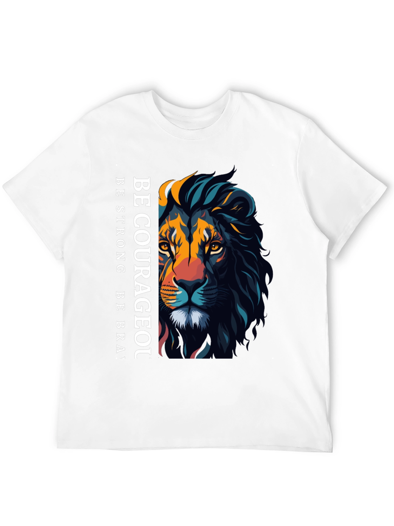 Be Courageous Lion Graphic Tee - Black