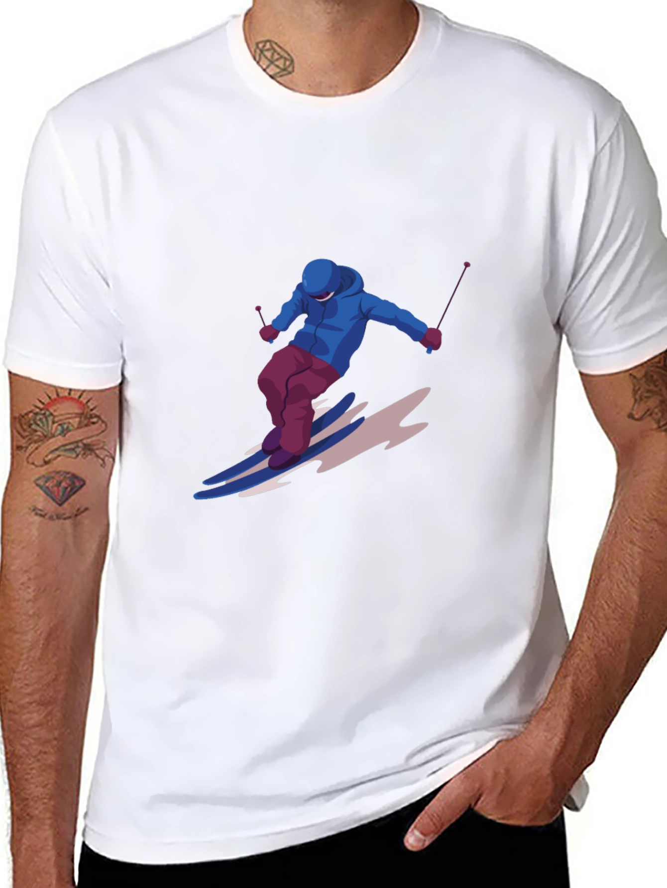 Cool Skiing Graphic T-Shirt