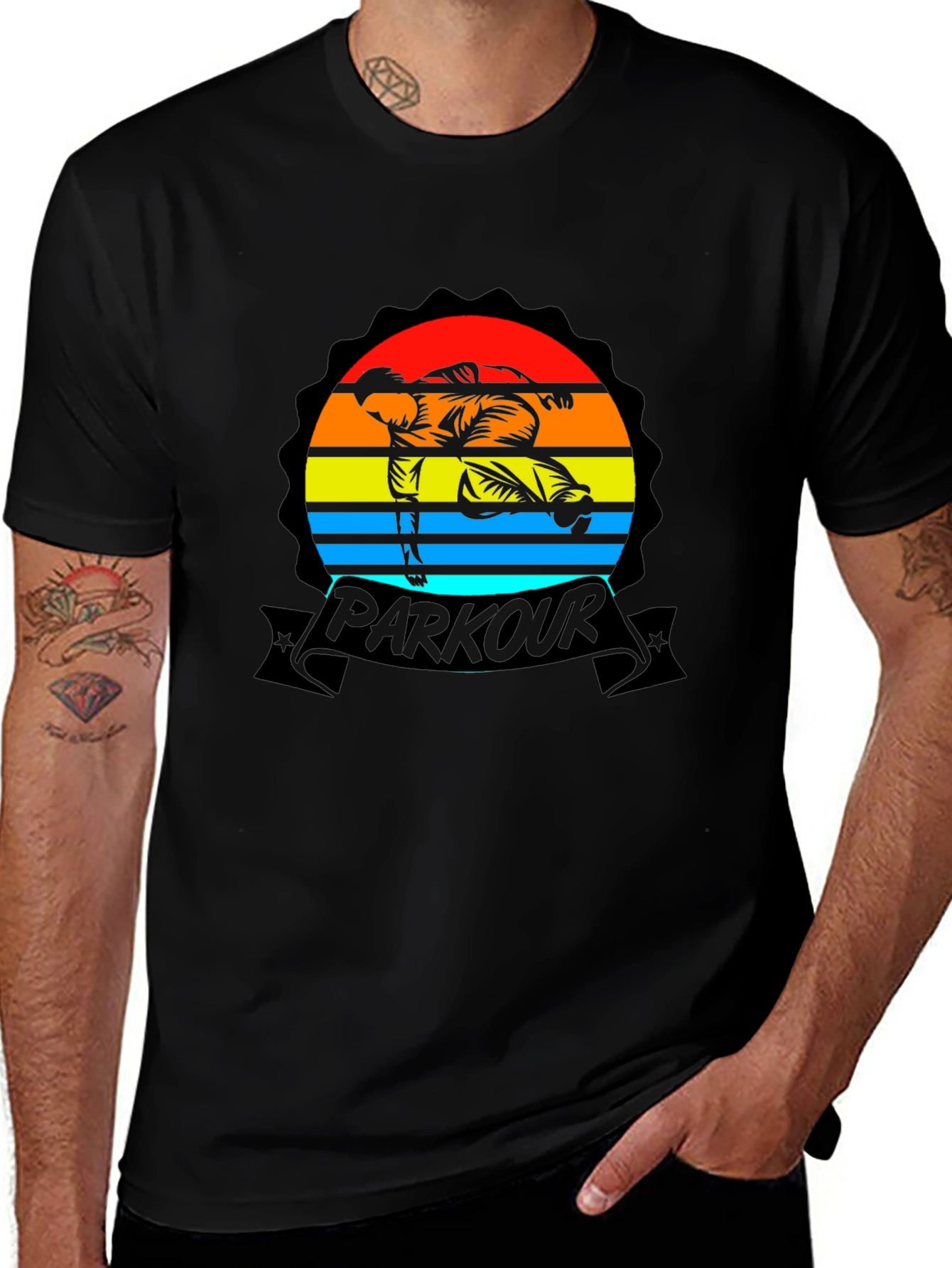 Parkour Sunset Graphic Tee - Urban Style Shirt