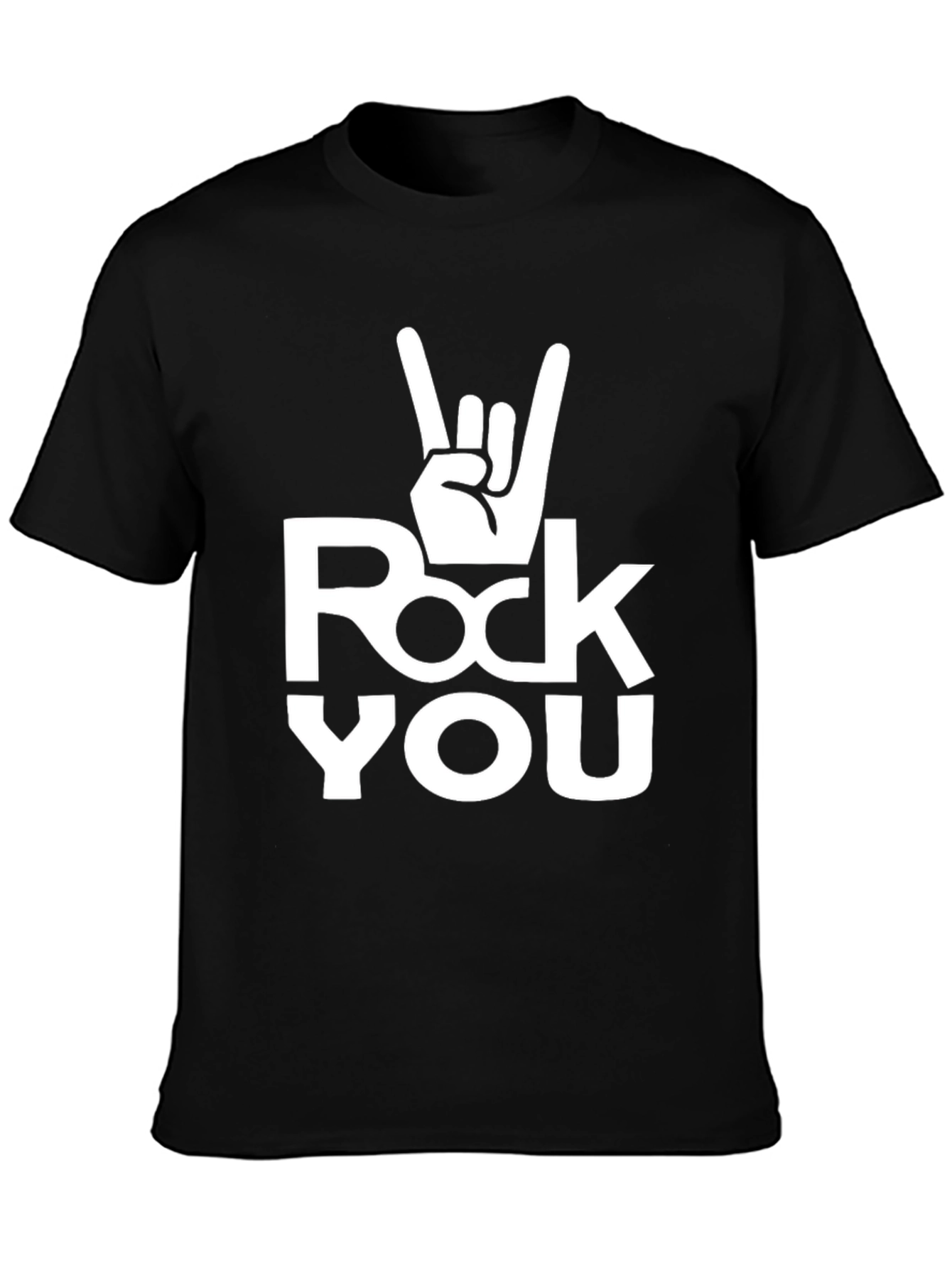 Rock You Black Graphic T-Shirt