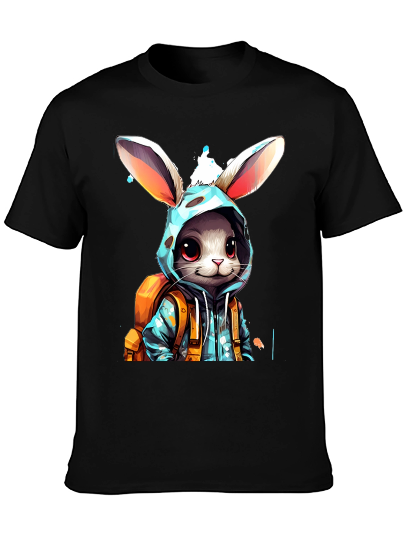 Bunny Backpack Black T-Shirt