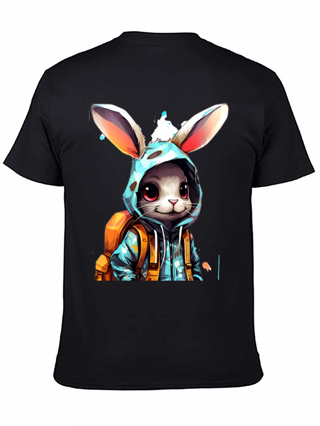 Bunny Backpack Black T-Shirt
