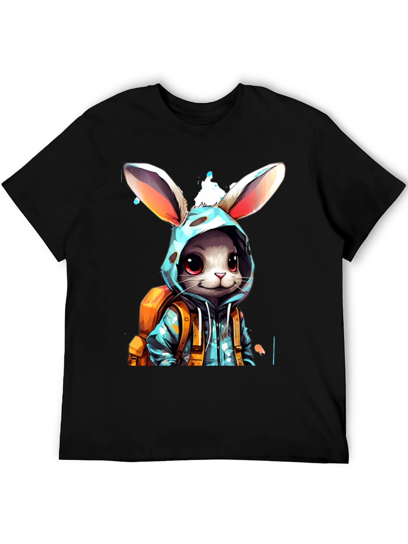 Bunny Backpack Black T-Shirt