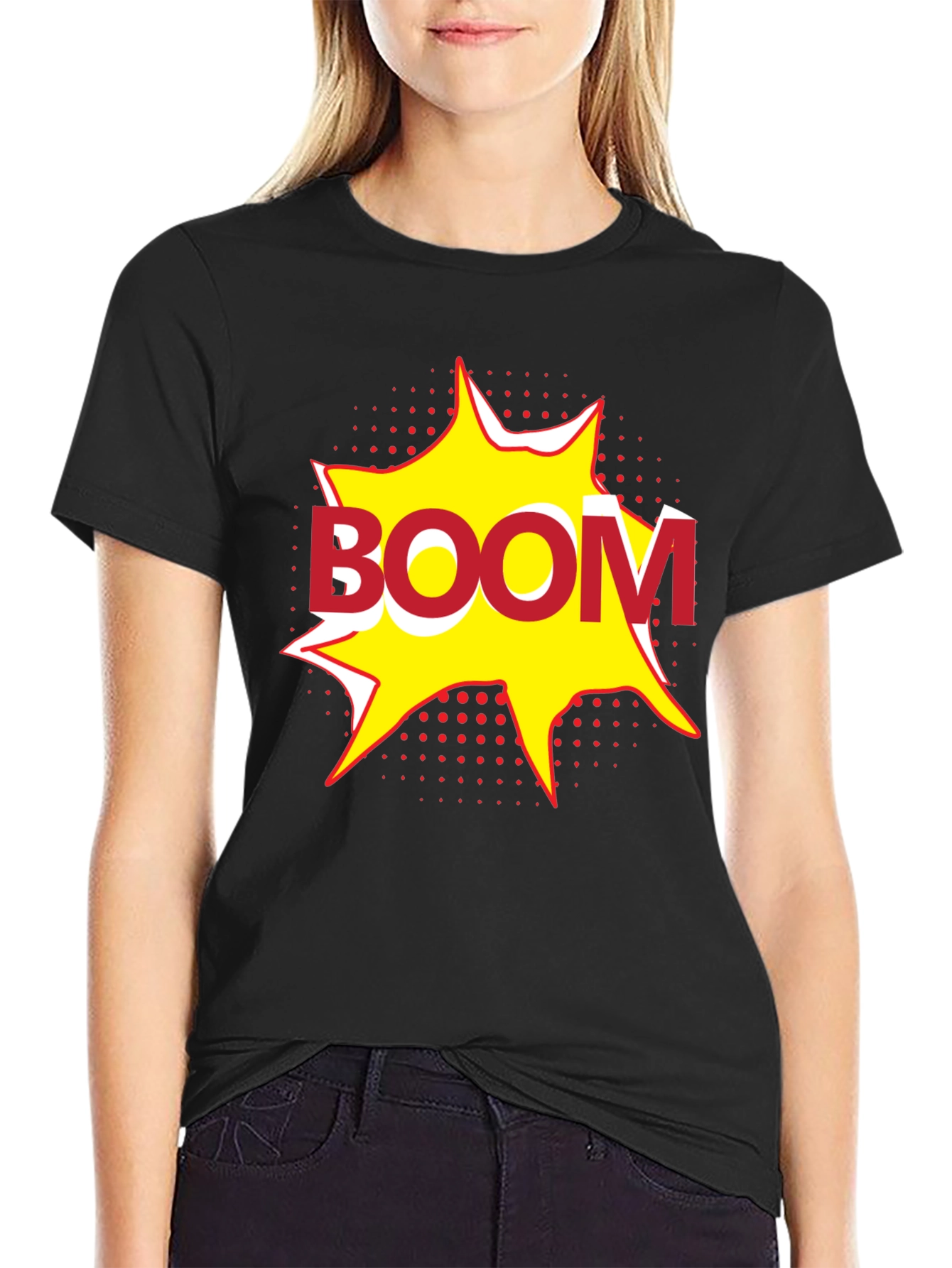 Boom Graphic Print Black T-Shirt