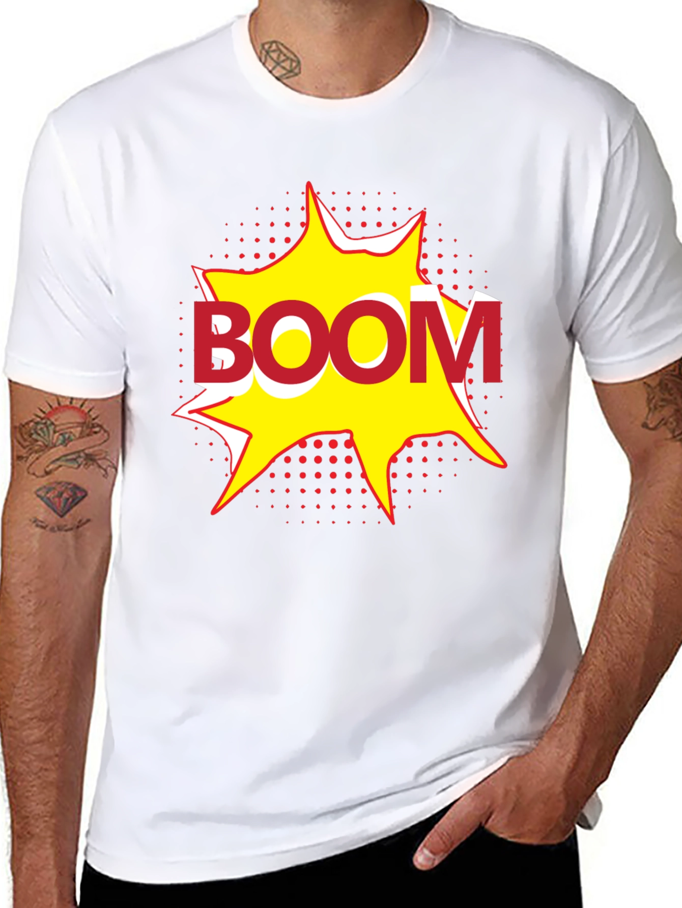 Boom Graphic Print Black T-Shirt