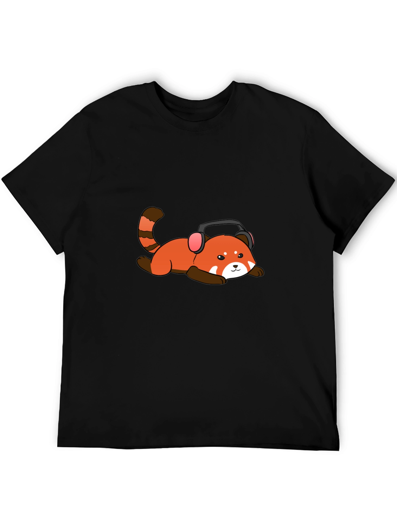 Red Panda Headphone T-Shirt - Cool Graphic Tee