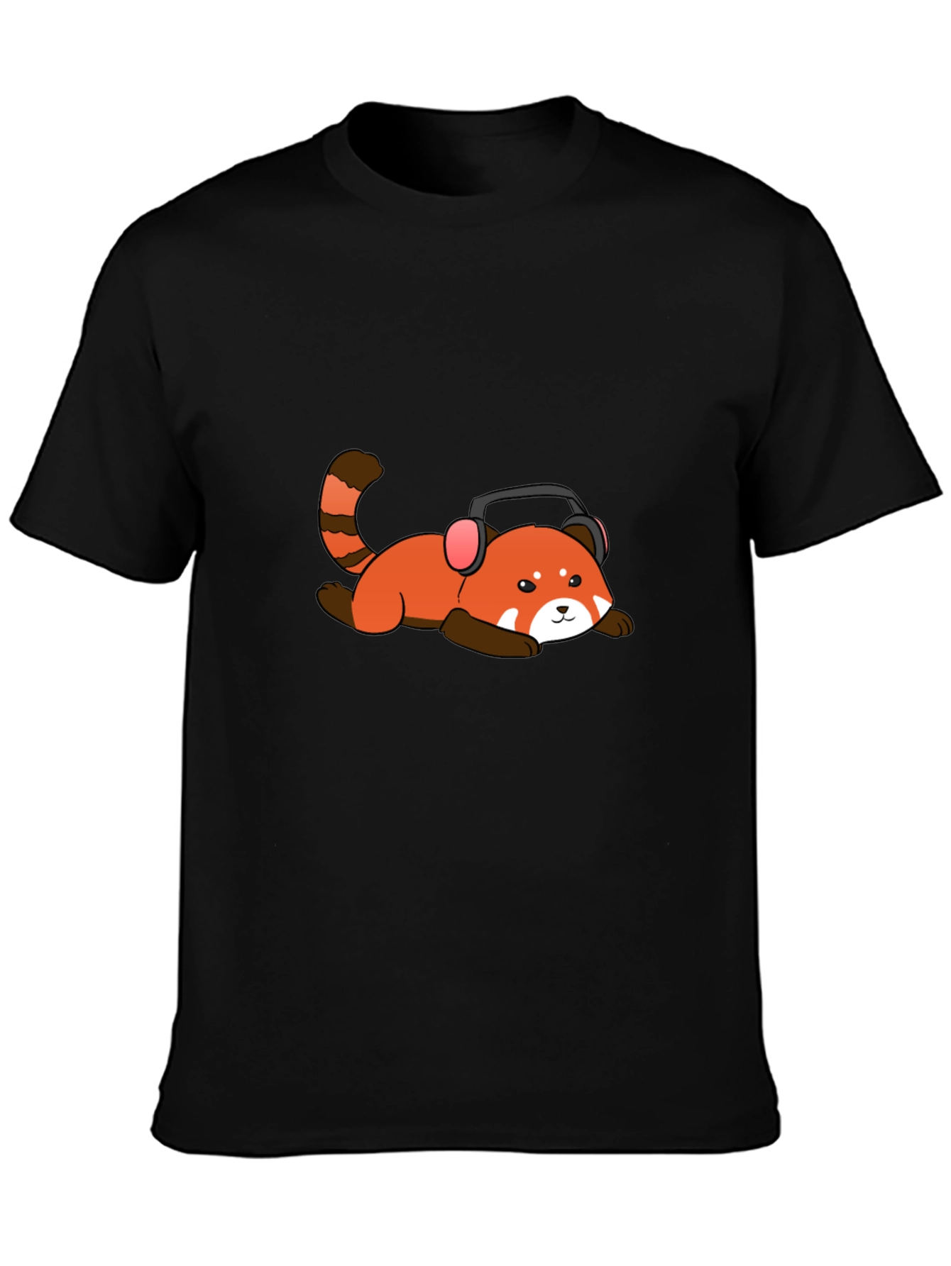 Red Panda Headphone T-Shirt - Cool Graphic Tee
