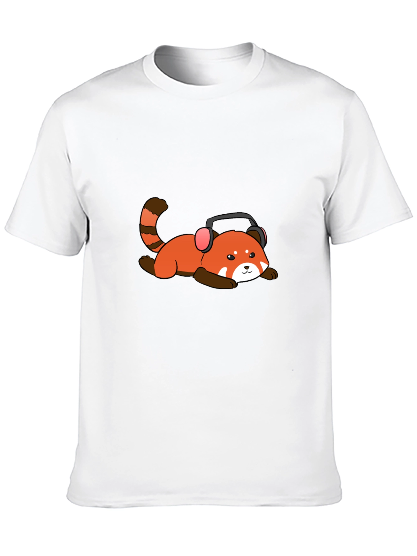 Red Panda Headphone T-Shirt - Cool Graphic Tee