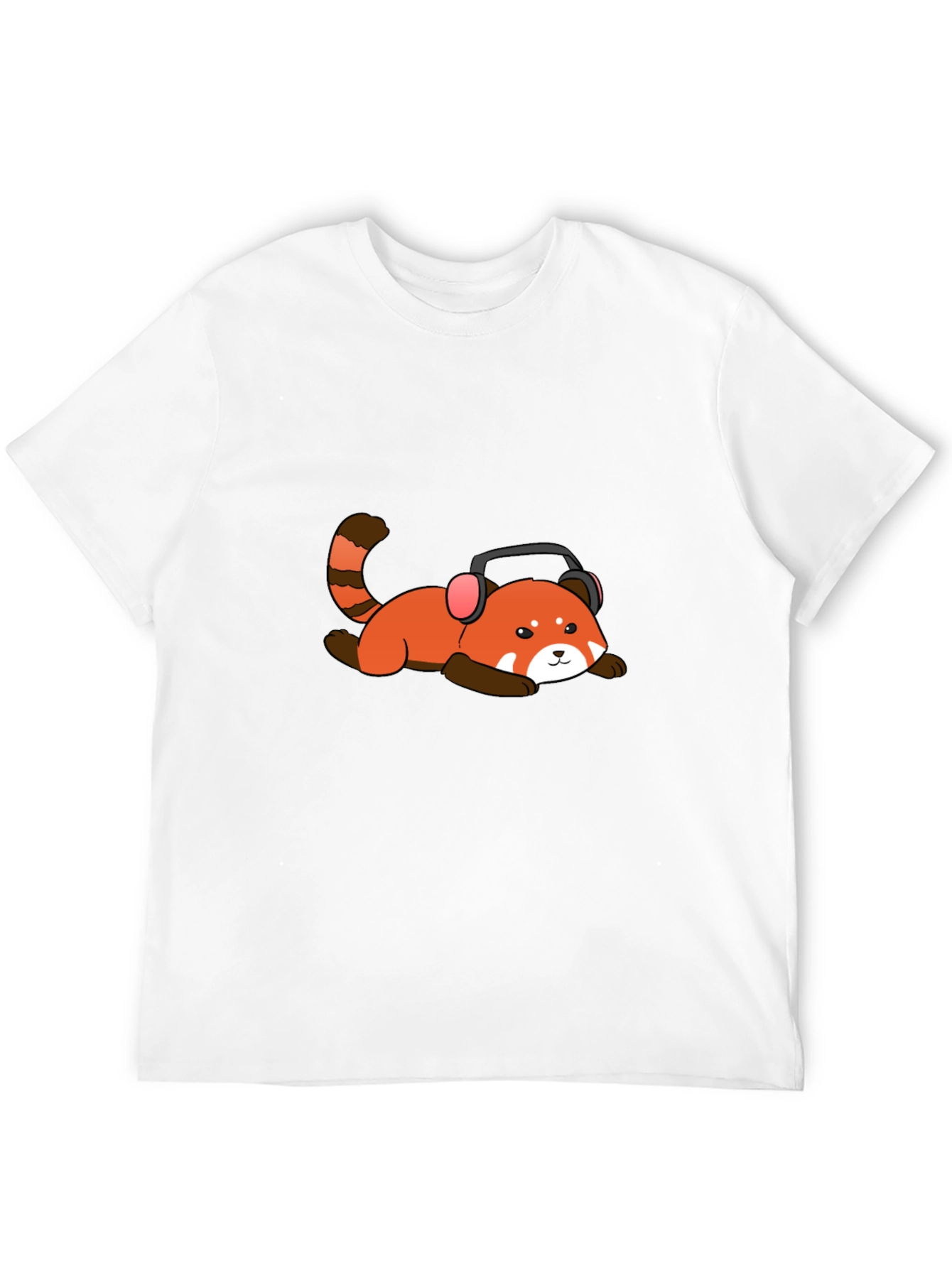 Red Panda Headphone T-Shirt - Cool Graphic Tee