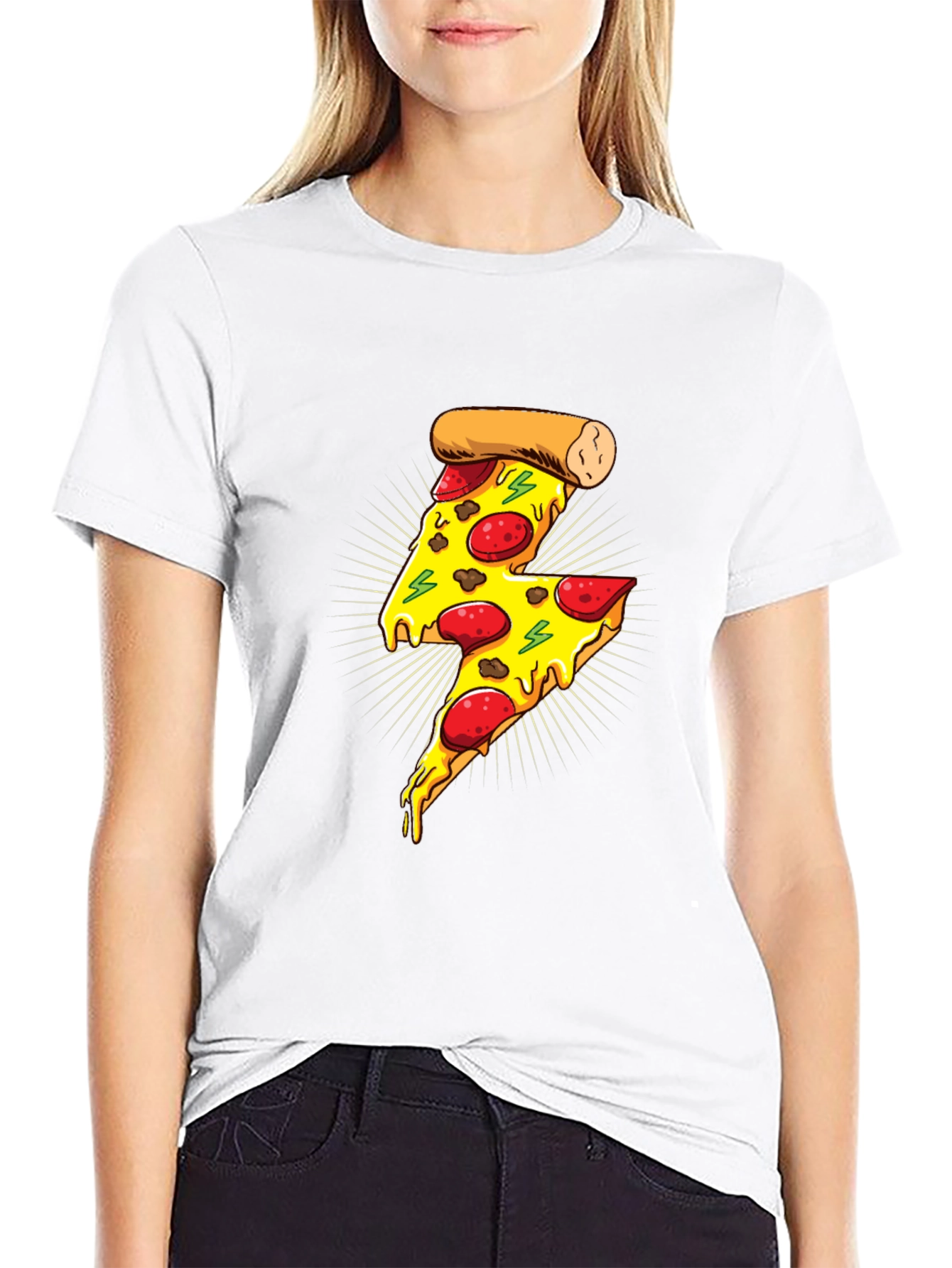 Pizza Lightning Bolt Graphic T-Shirt - Unisex