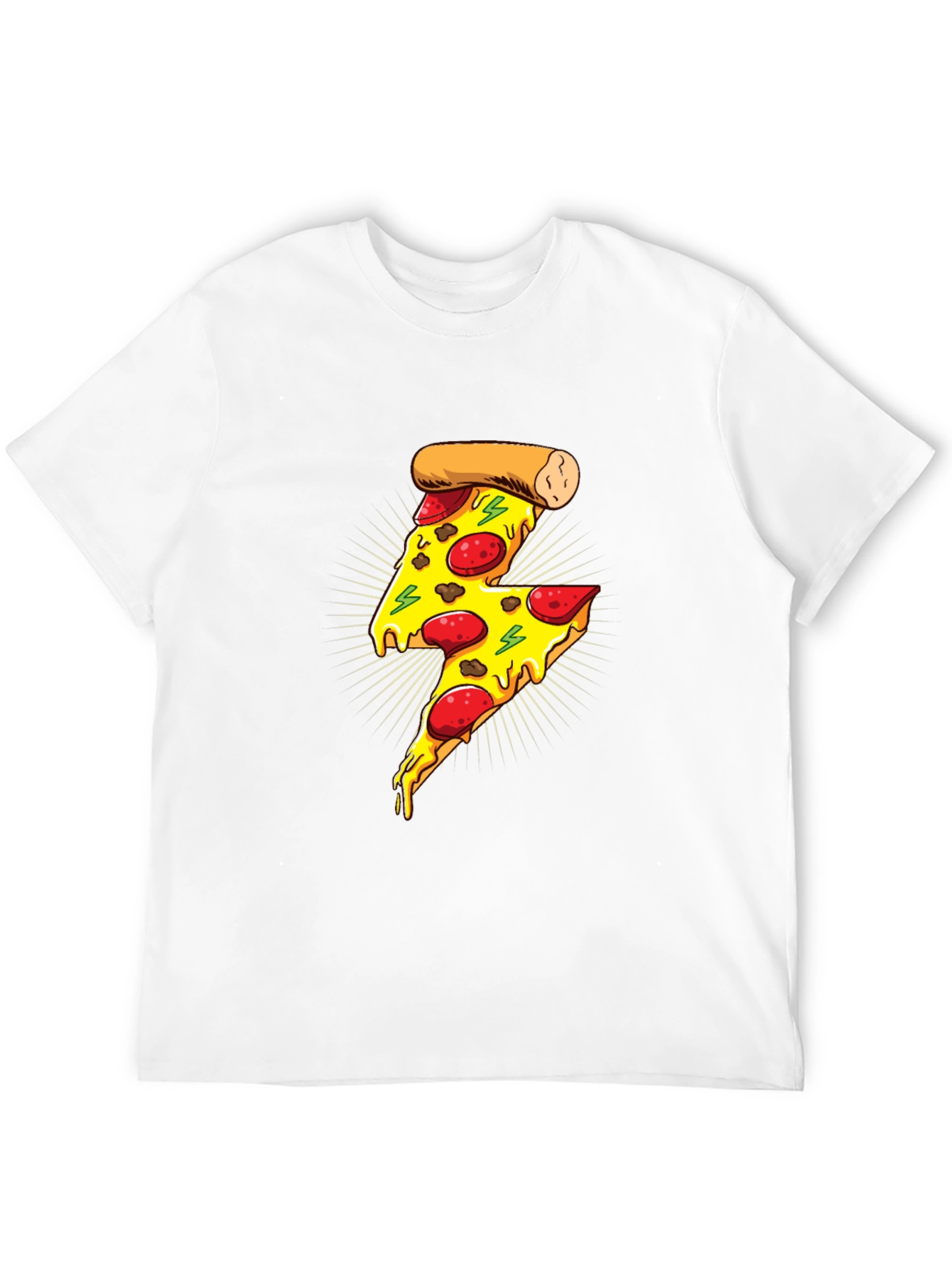 Pizza Lightning Bolt Graphic T-Shirt - Unisex