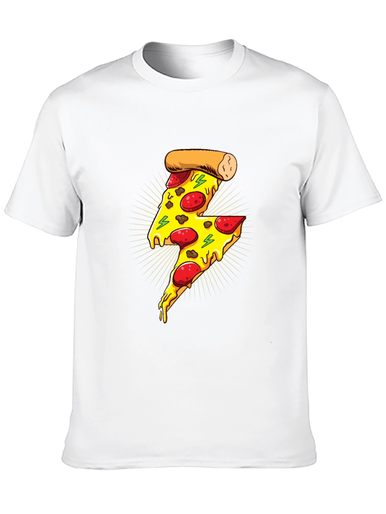 Pizza Lightning Bolt Graphic T-Shirt - Unisex