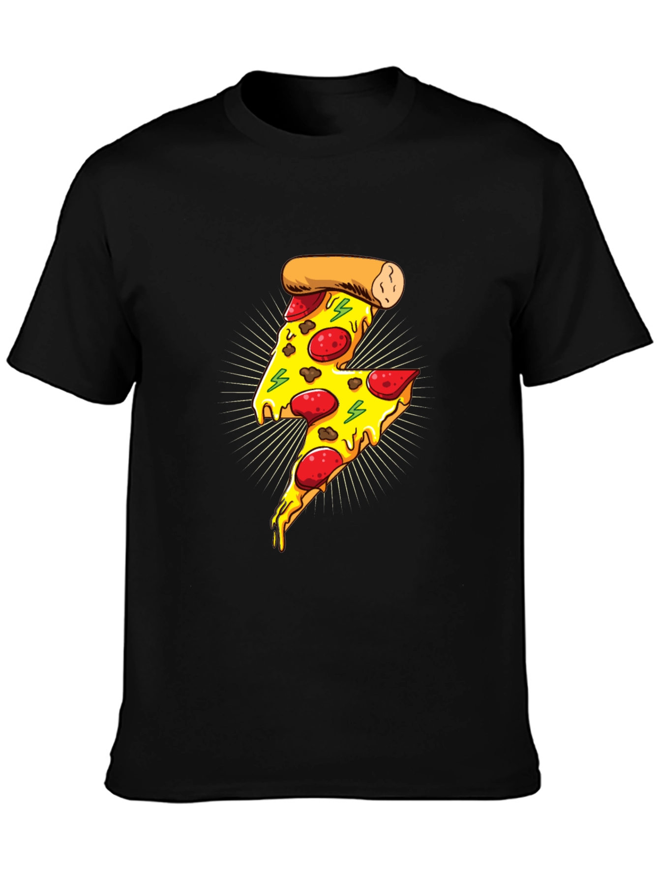 Pizza Lightning Bolt Graphic T-Shirt - Unisex