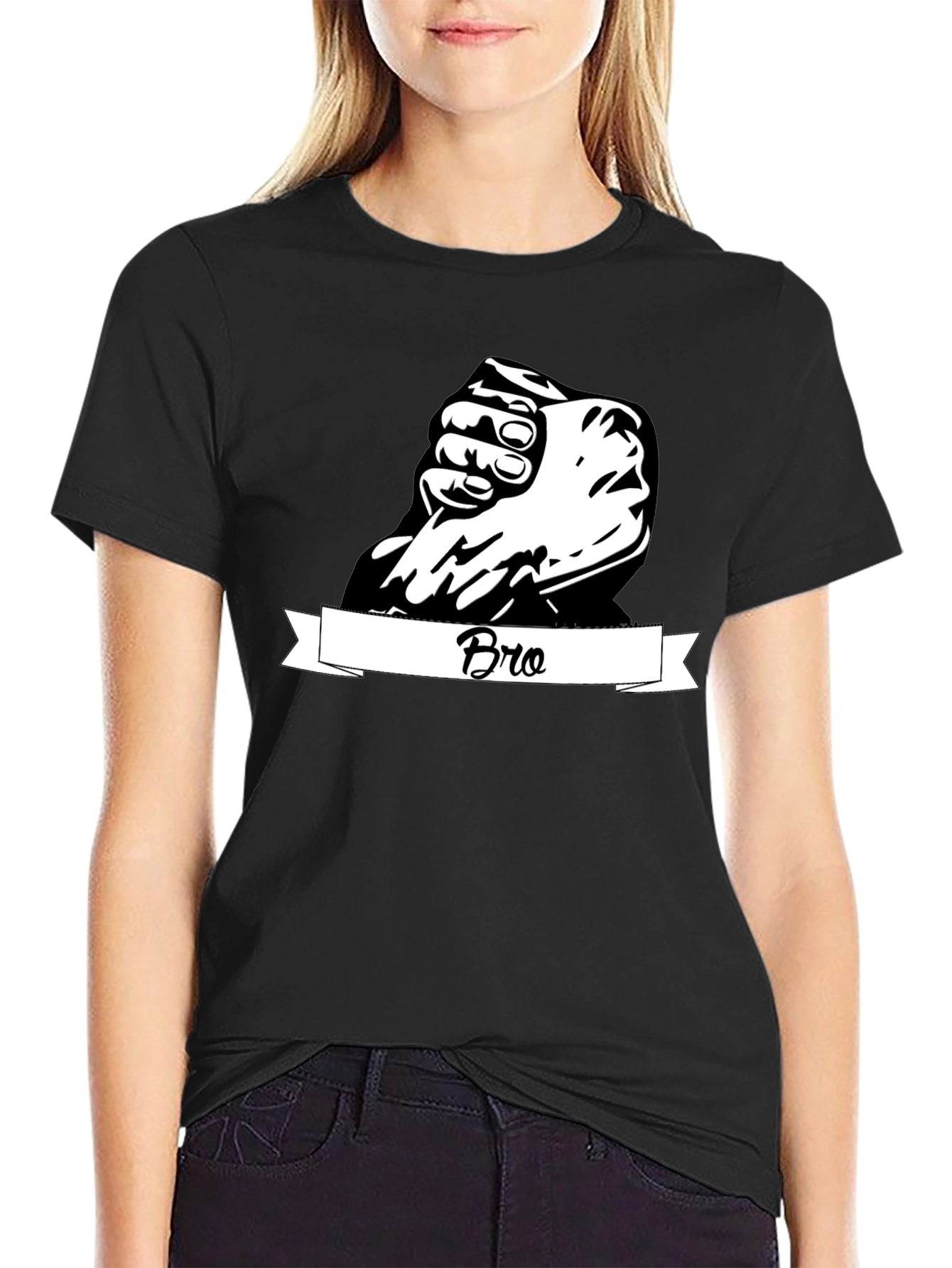 Bro Fist Bump Graphic Tee - Black
